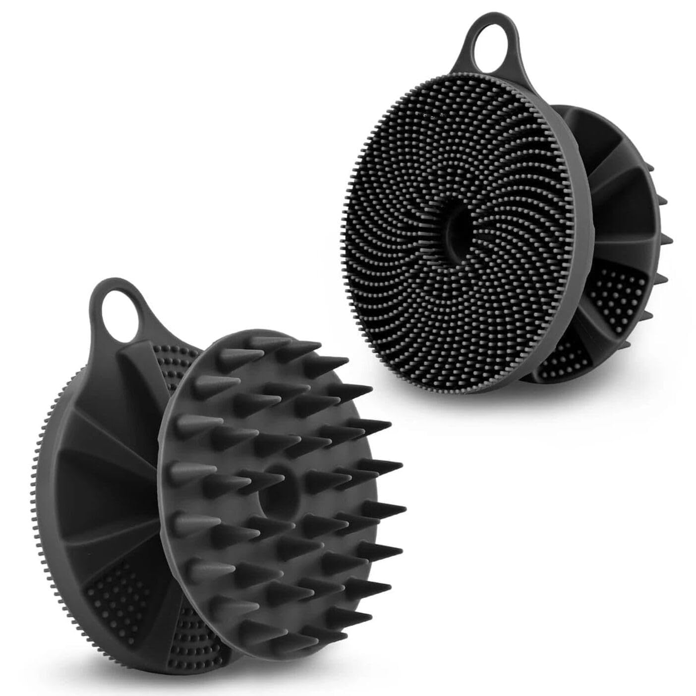 NGI STORE 2 in 1 Bath and Shampoo Brush, Silicone Body Scrubber Exfoliating Skin, Head Scalp Scrubber Massager, Wet and Dry, Eas