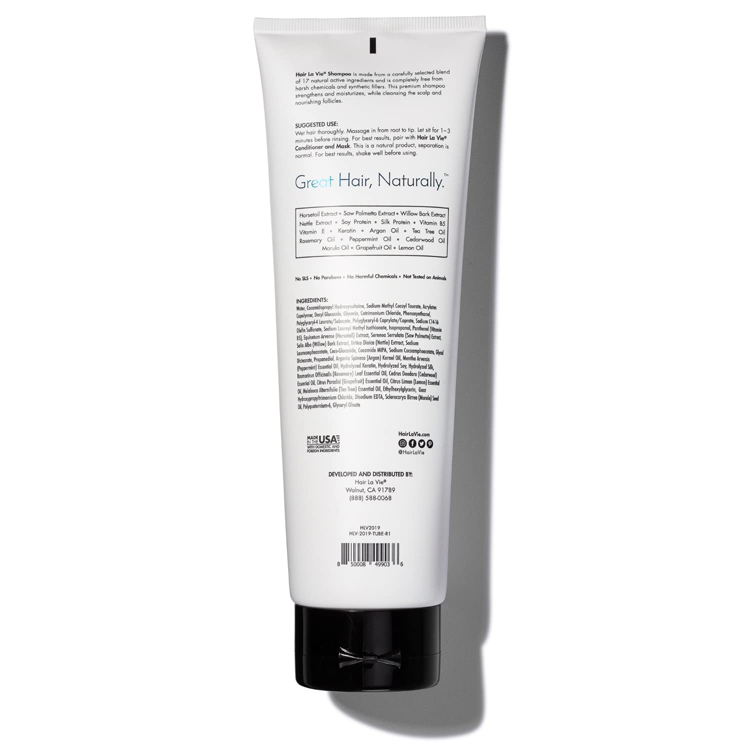 Hair La Vie Shampoo For Growth, Volume & Scalp Health | Naturally-Derived With Tea Tree & Peppermint Oil Plus Keratin & Saw Palm