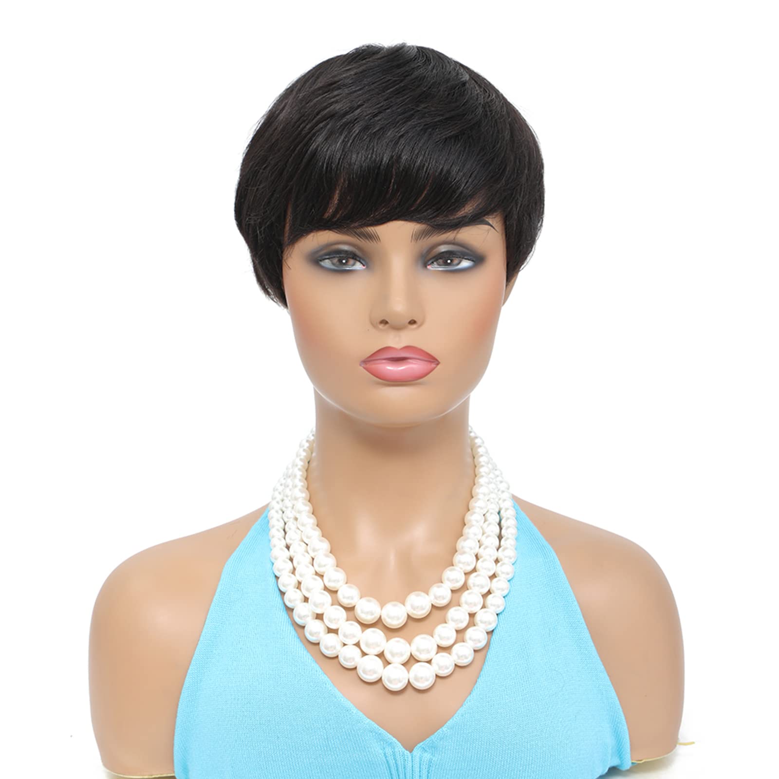 Misney Pixie Cut Wig Human Hair Short Pixie Cut Wigs For Black Women Human Hair Glueless Pixie Wig Layered None Lace Front Wig W