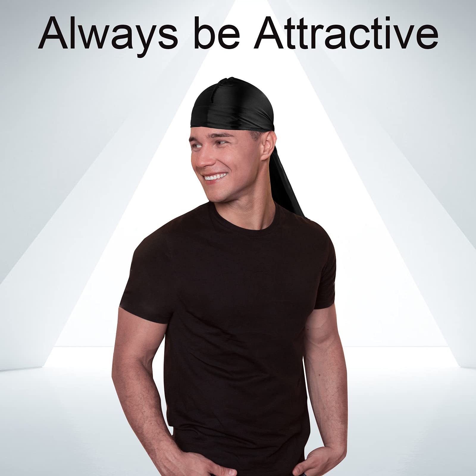 3Pcs Silky Durag Pack For Men Waves, Satin Doo Rag For 360 540 720 Waves, Award 1 Wave Cap (Purple+White+Black)