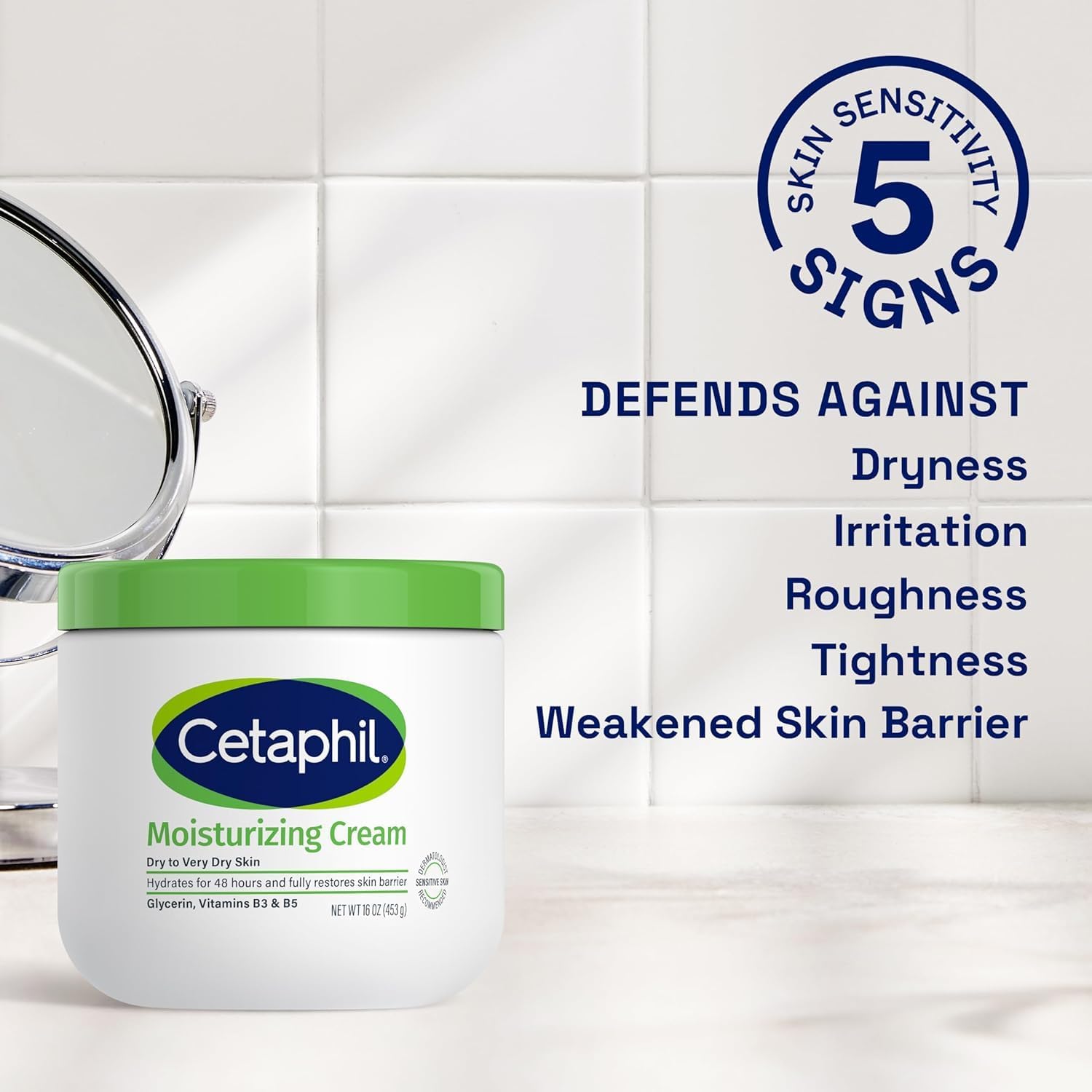 Cetaphil Body Moisturizer, Hydrating Moisturizing Cream For Dry To Very Dry, Sensitive Skin, New 20 Oz, Fragrance Free, Non-Come