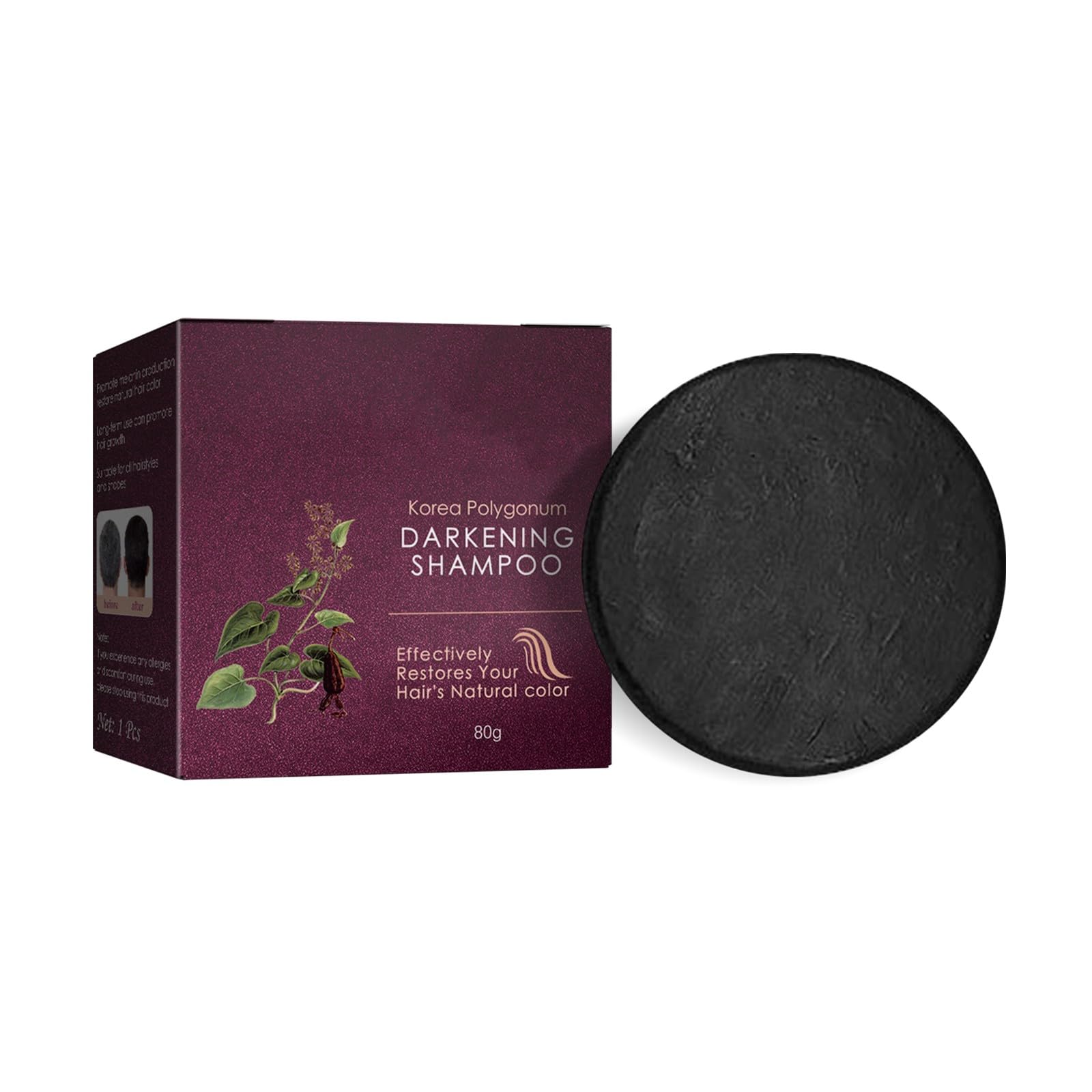 Viareline Korea Polygonum Darkening Shampoo Bar, 80g