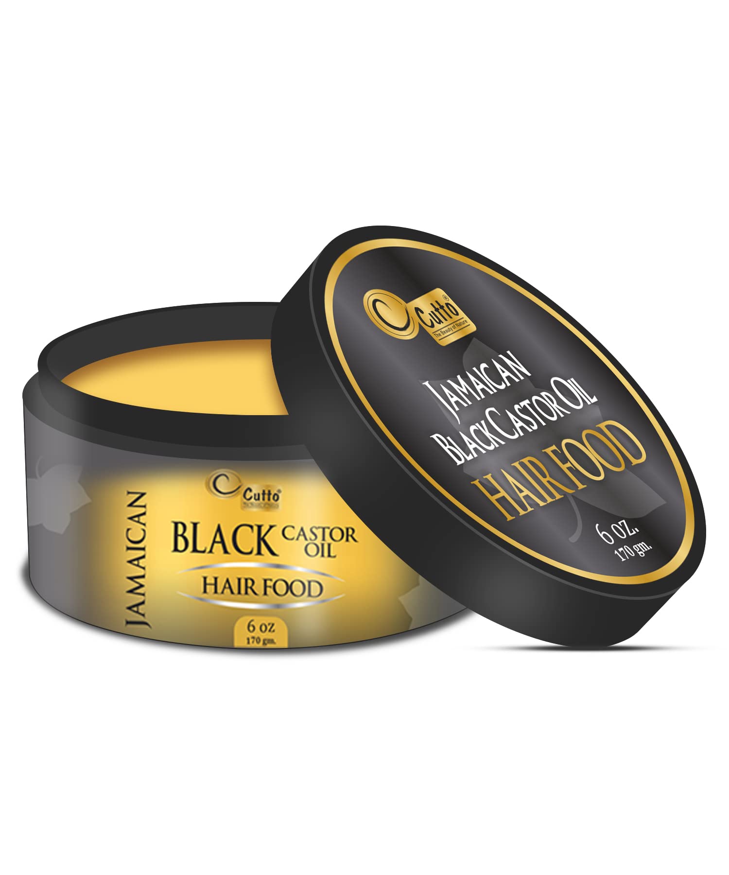 Cutto Jamaican Black Castor Oil Hair Food 170 Gm | Black Castor Oil Hair Cream/Gel | For Hair, Beard & Eyebrow | For Men & Women