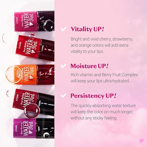 Etude Dear Darling Water Tint Orange Ade (21Ad) Vivid Color Lip Stain With Moisturizing Weightless & Non-Sticky Finish Lip Stain