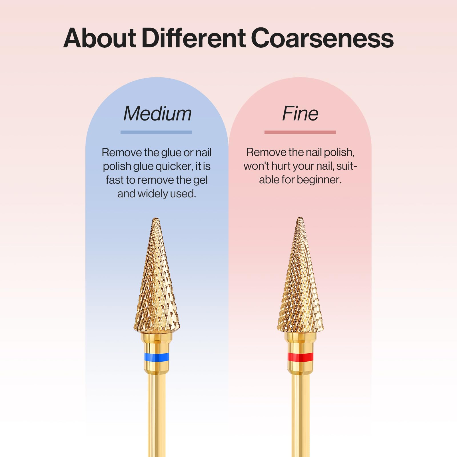 Melodysusie Professional Tapered Nib Nail Drill Bit, 3/32'' Carbide Tungsten Multi-Function Bit, Suitable For Manicure Pedicure