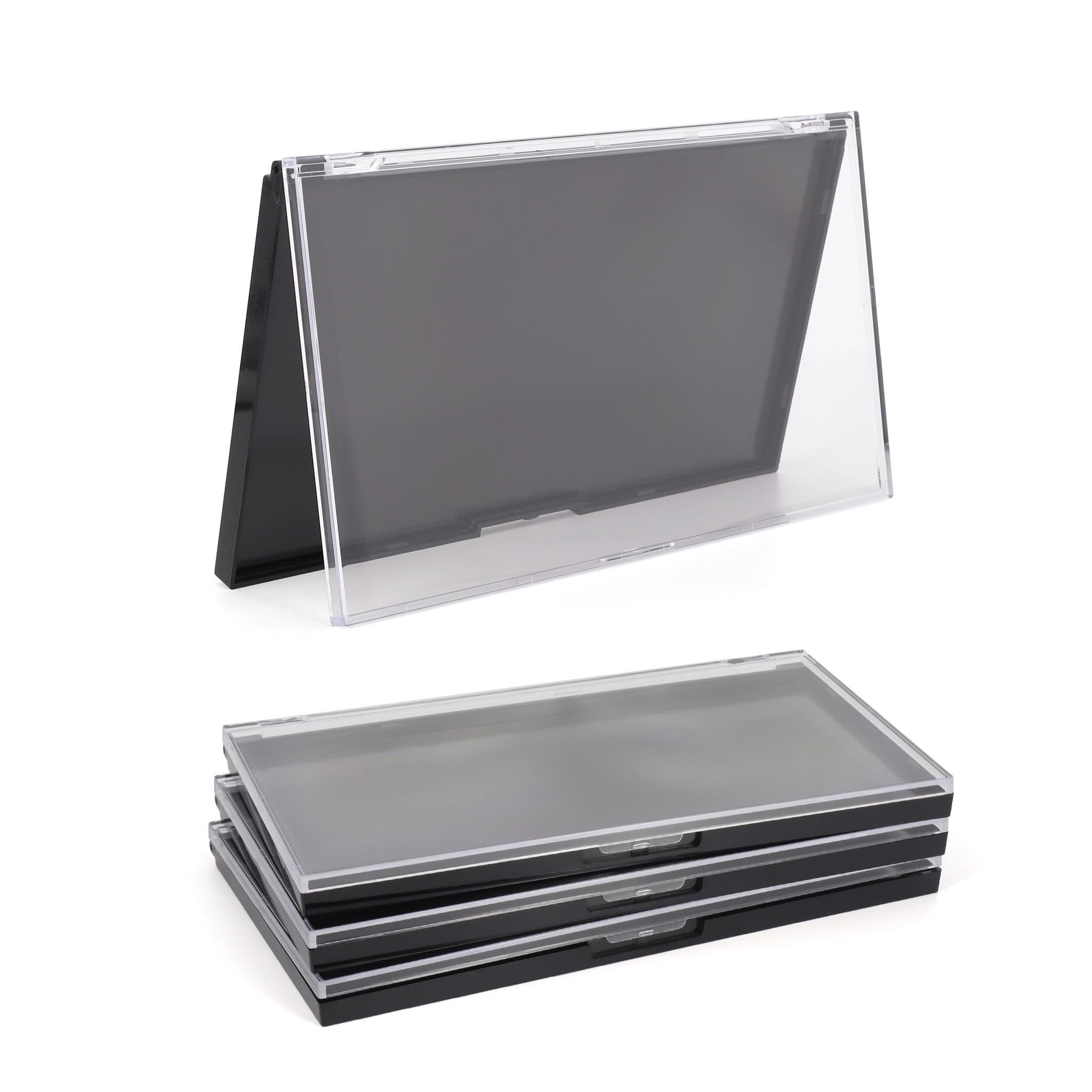 Magnetic Makeup Palette With Clear Top, 3Pack Empty Eyeshadow Pan Dispensing Storage Box With 60Pcs Adhesive Metal Stickers For