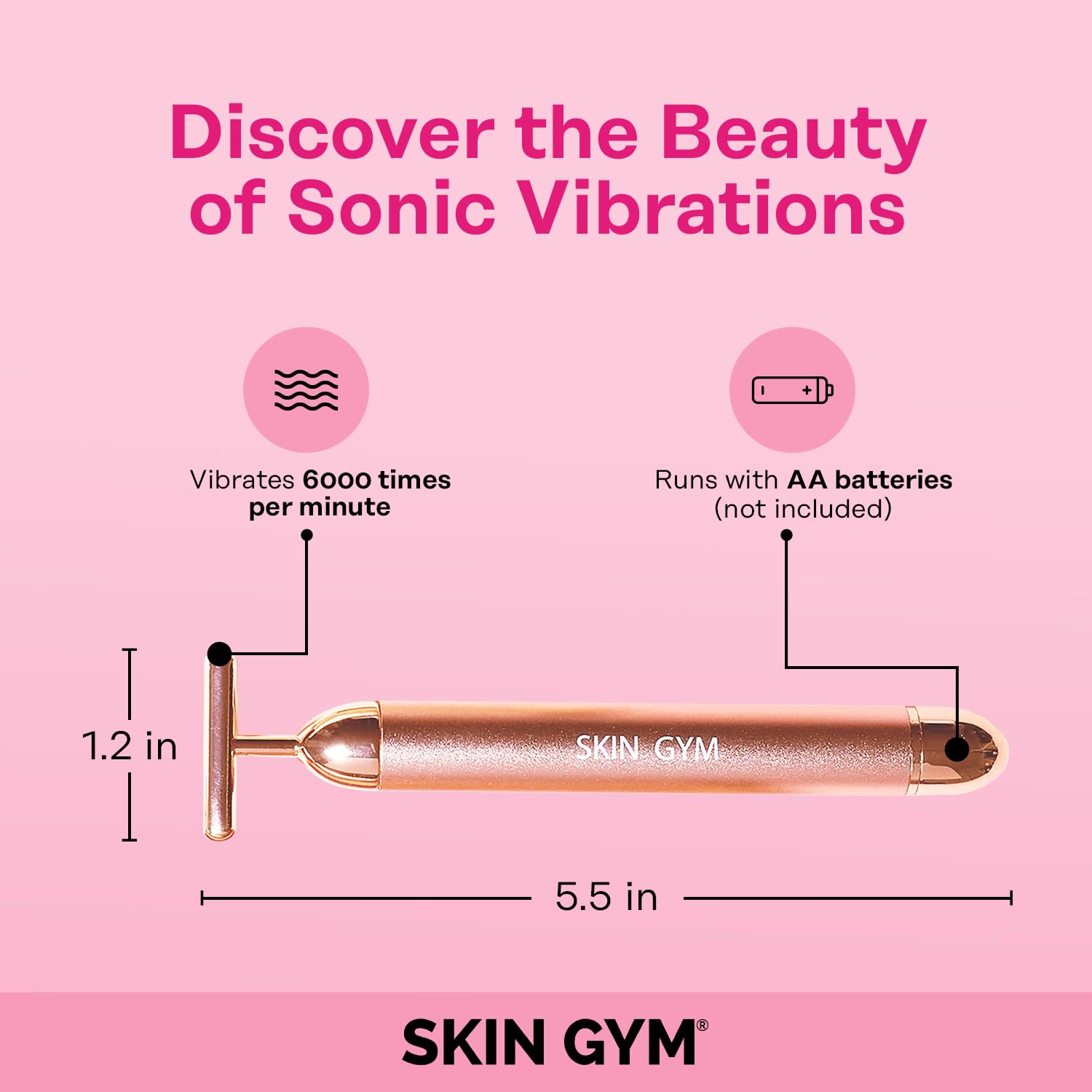 Skin Gym T Shape Electric Facial Massager Tool - Face Masssager for Wrinkles & Fine Lines I Anti Aging Face Lift Device to Sculp