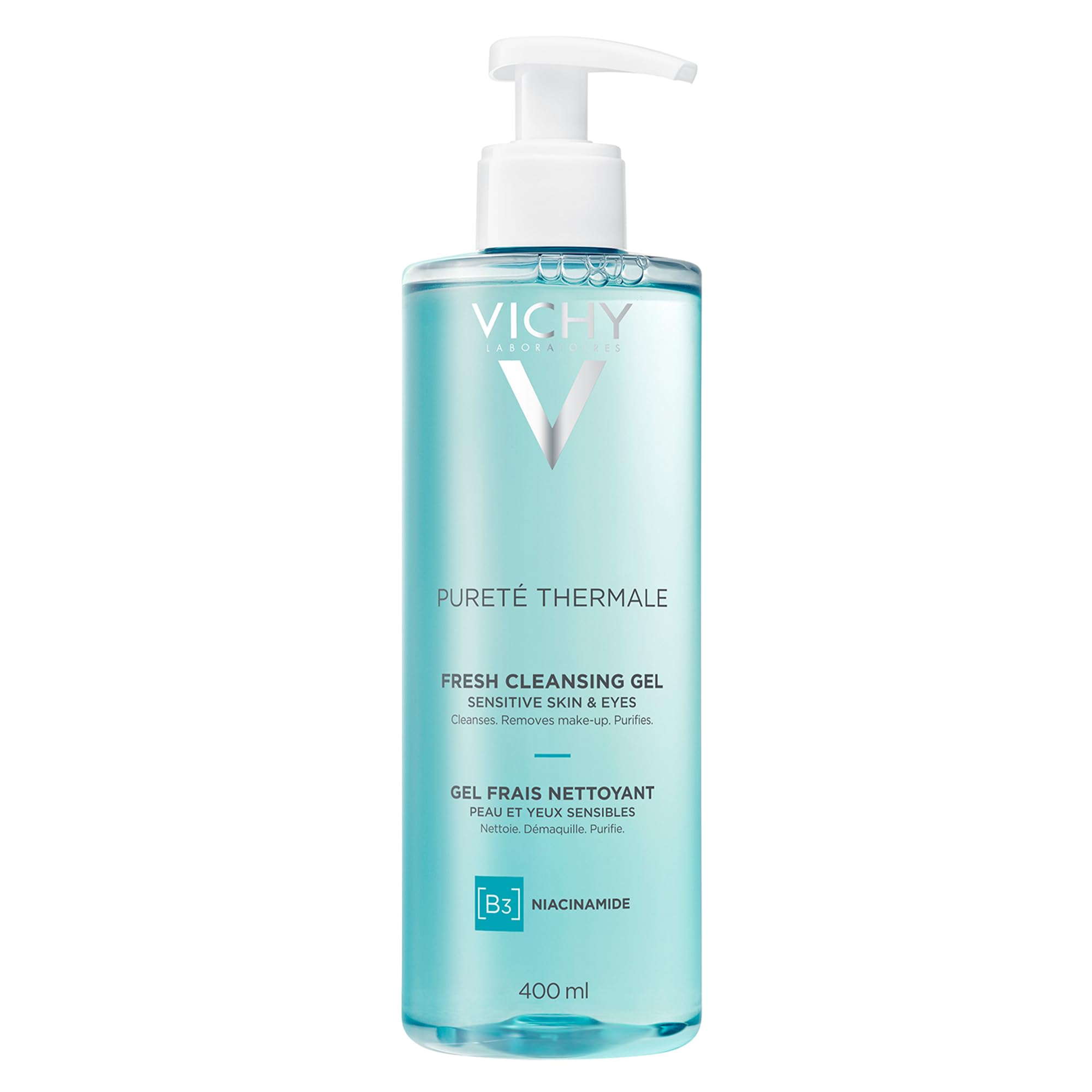 Vichy Puret   Thermale Fresh Cleansing Gel | Formulated With Glycerin & Niacinamide | Gentle Gel Cleanser & Makeup Remover | Rem