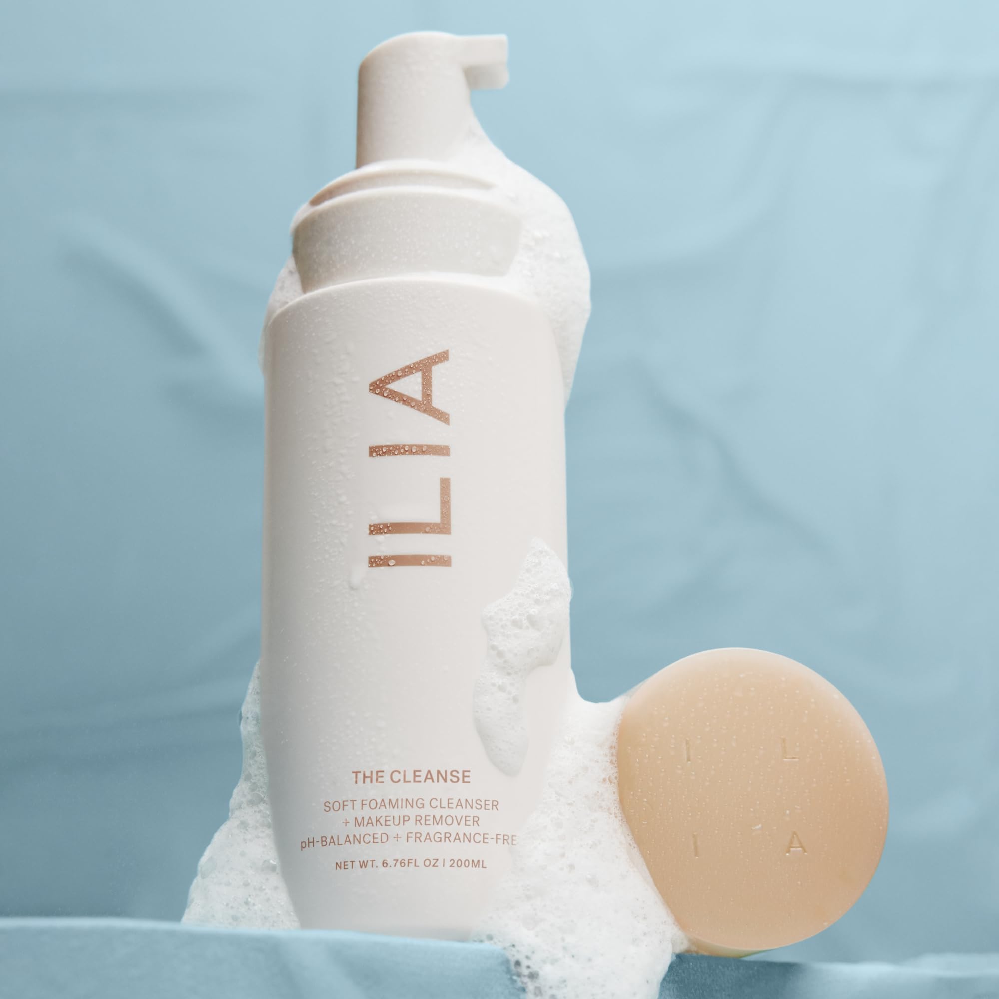 ILIA - The Cleanse Soft Foaming Cleanser + Makeup Remover | Non-Toxic, Vegan, Cruelty-Free, Clean Makeup (6.76 fl oz | 200 ml)