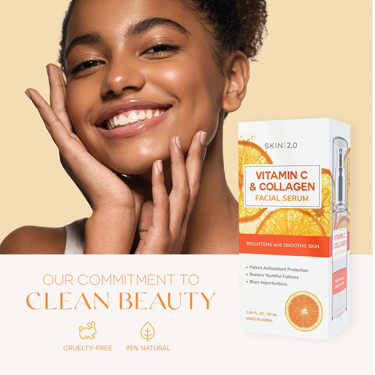 Vitamin C & Collagen Serum & Day Cream Value Set - Dermatologist Tested Korean Skin Care For Dark Spots & Brightening - Anti Agi