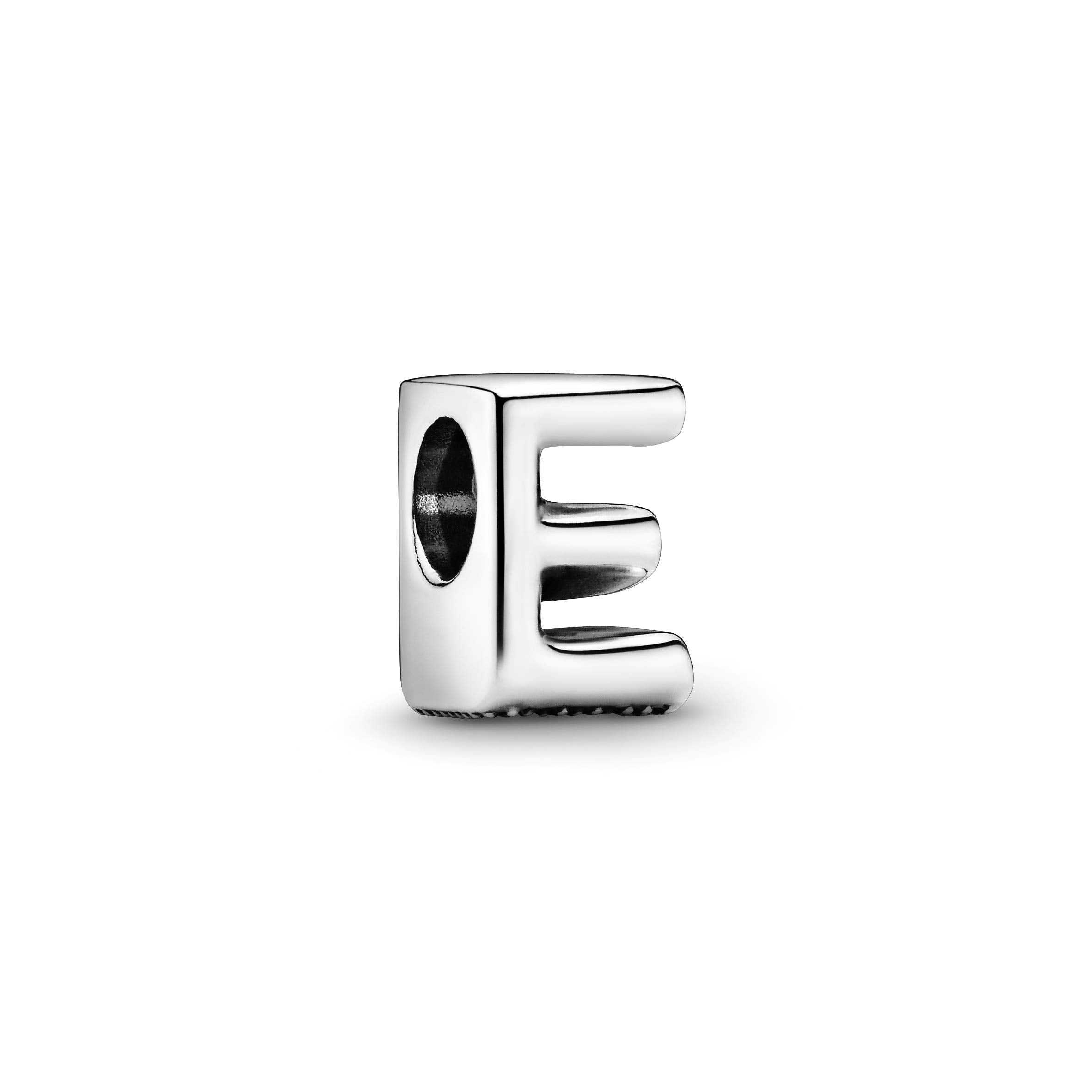 PANDORA Letter E Alphabet Charm - Compatible Moments Bracelets - Jewelry for Women - Gift for Women in Your Life - Made with Ste