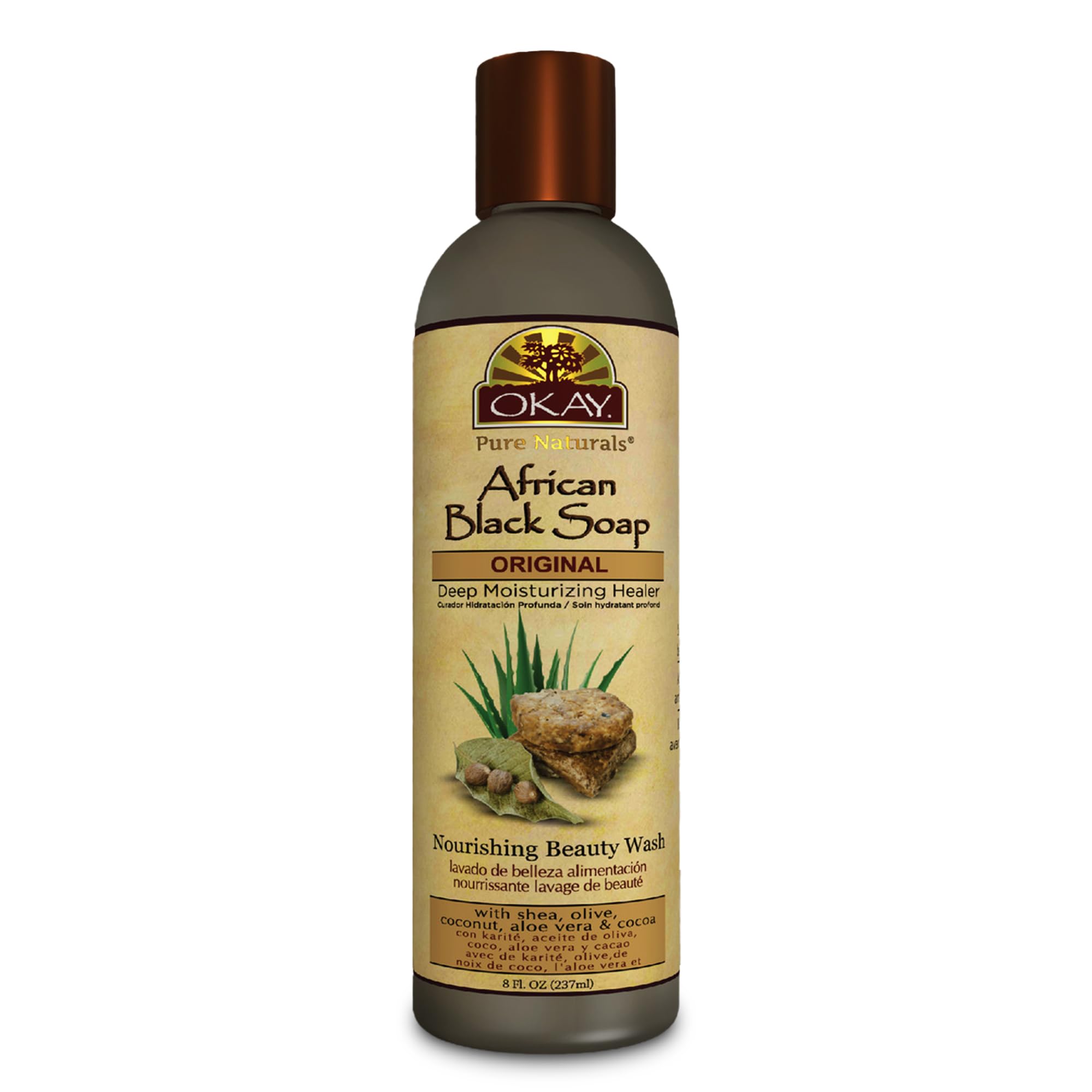Okay African Black Soap Liquid 8Oz / 237Ml