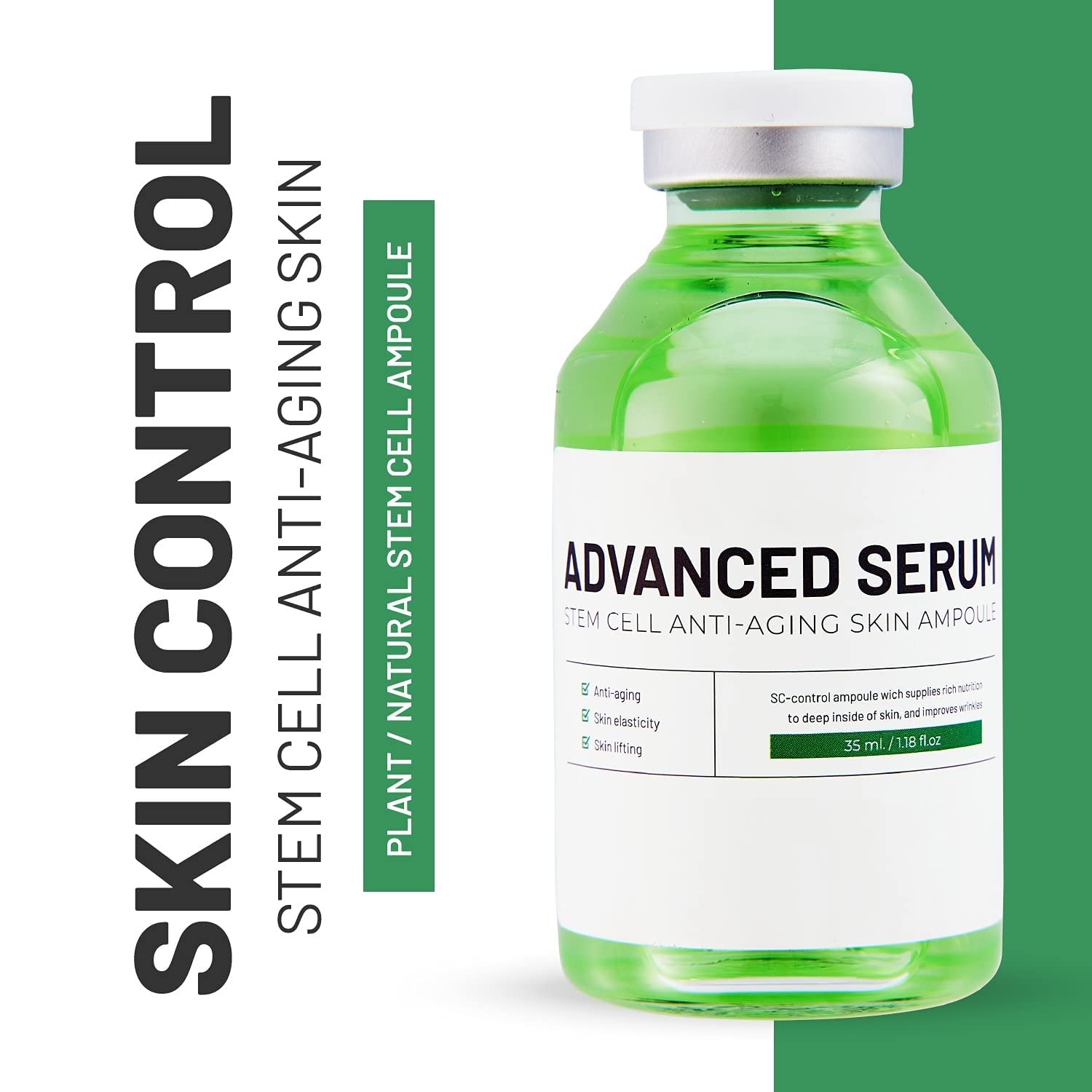 BRÜUN SC Control Stem Cell Serum Ampoule - 1.18 fl. oz Korean Microneedling Booster for Face & Body - Serum
