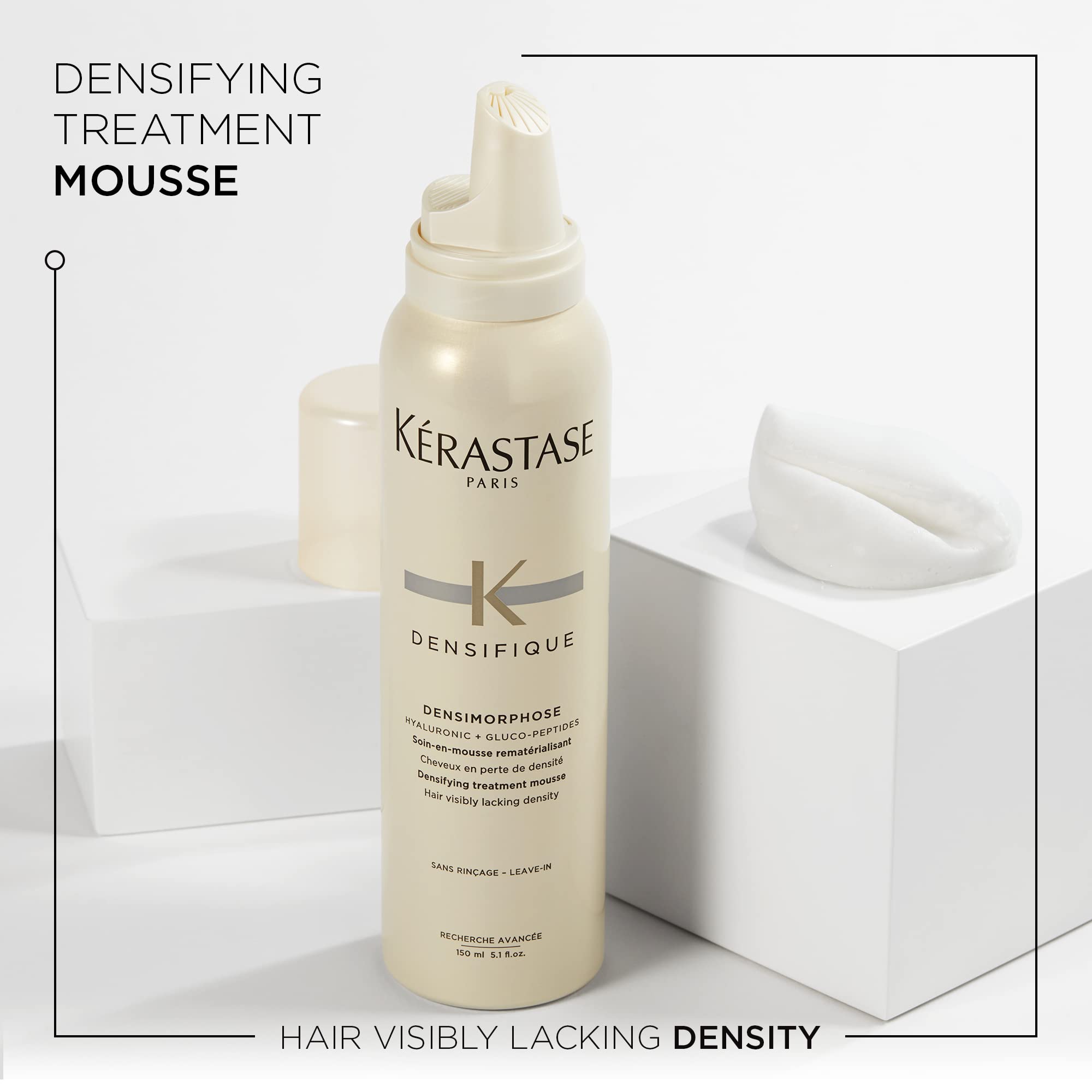 KERASTASE Densifique Densimorphose Hair Mousse | Volumizing & Thickening Styling Mousse | Adds Shine | With Hyaluronic Acid | Fo