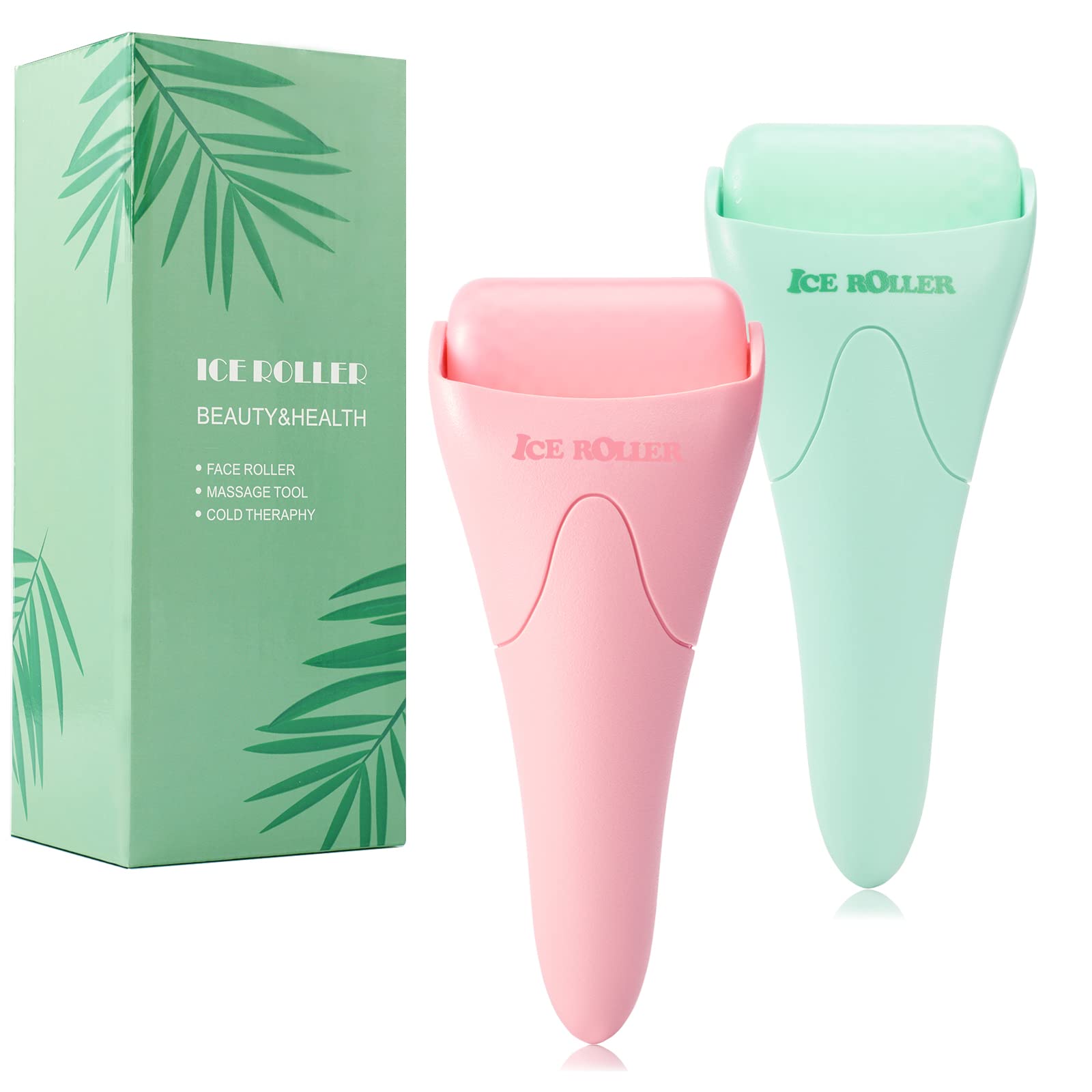 2 Pack Ice Roller for Face and Body Massage, Facial Roller Skin Care Tool for Reduce Wrinkles and Puffiness, Migraine Pain Relie