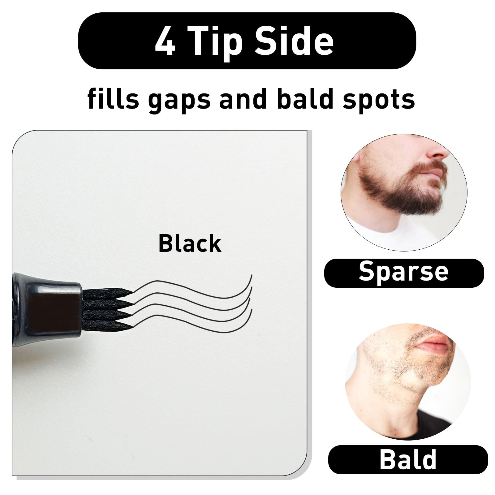 2Pcs Beard Pencil Filler For Men - Sweat Proof, Water Resistance, Long Lasting & Natural Finish Barber Pencil, Enhance Facial Ha