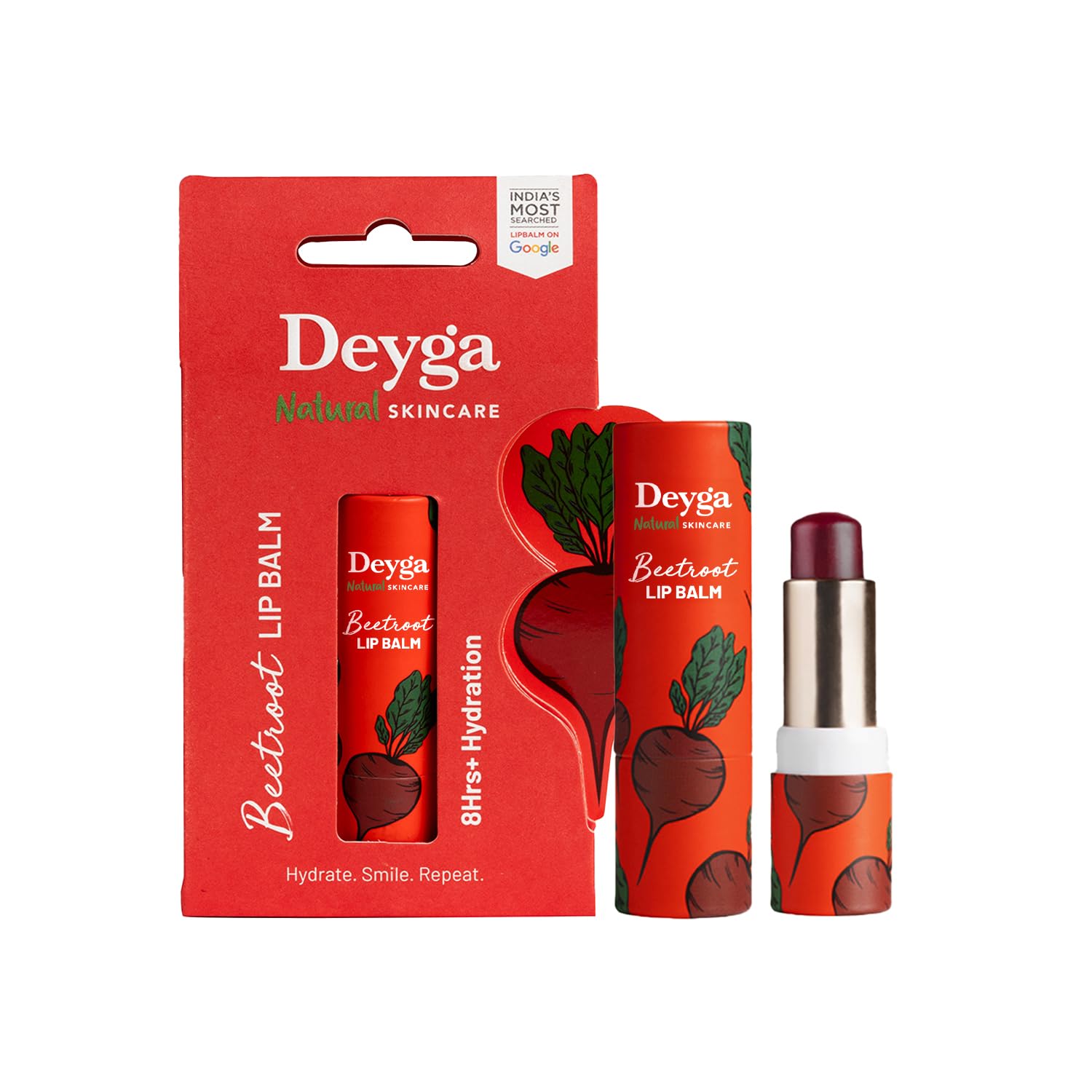 Deyga Beetroot Lip Balm Stick (Pack Of 2) | Tinted Lip Care | For Dry & Chapped Lips | For Pigmented Lips | For Women & Men