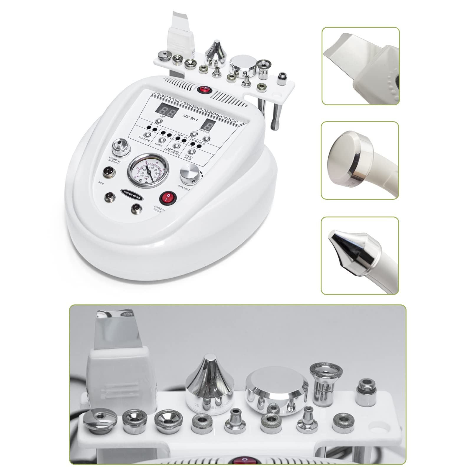 Elitzia 3 In 1 Dermabrasion Microdermabrasion Scrubber Facial Skin Rejuvenation Device ETSRNF903