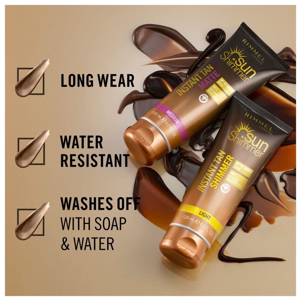 Rimmel Sunshimmer Water Resistant Instant Tan Wash Off Shimmer - Light