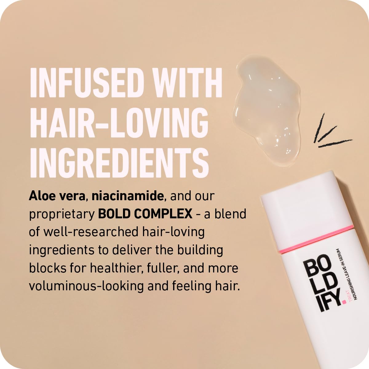 Boldify Leave In Conditioner - Heat Protectant Nourishing Hair Serum for Blow Dry and Styling, Essential Hair Health Serum for W