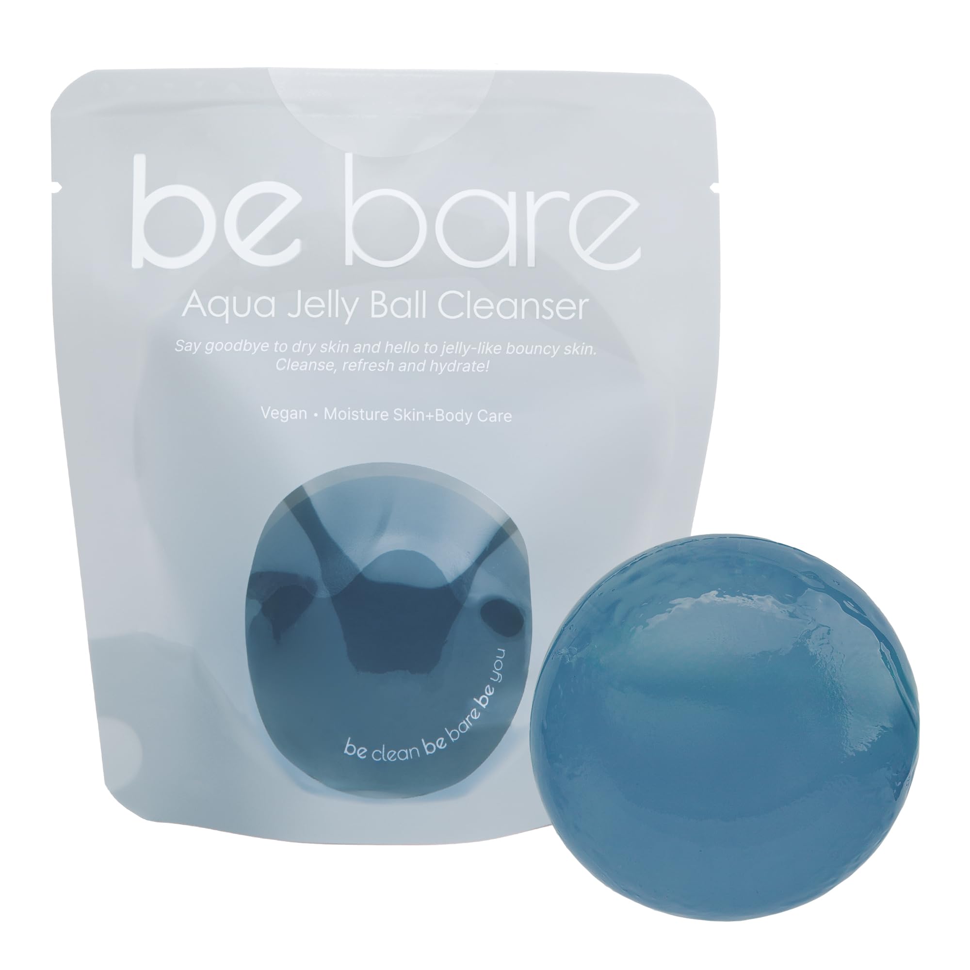 Naisture Be Bare Aqua Jelly Ball Cleanser, Daily Face Wash Korean Skin Care Cleanser Ball For Dry Skin With Squalane & Hyaluroni