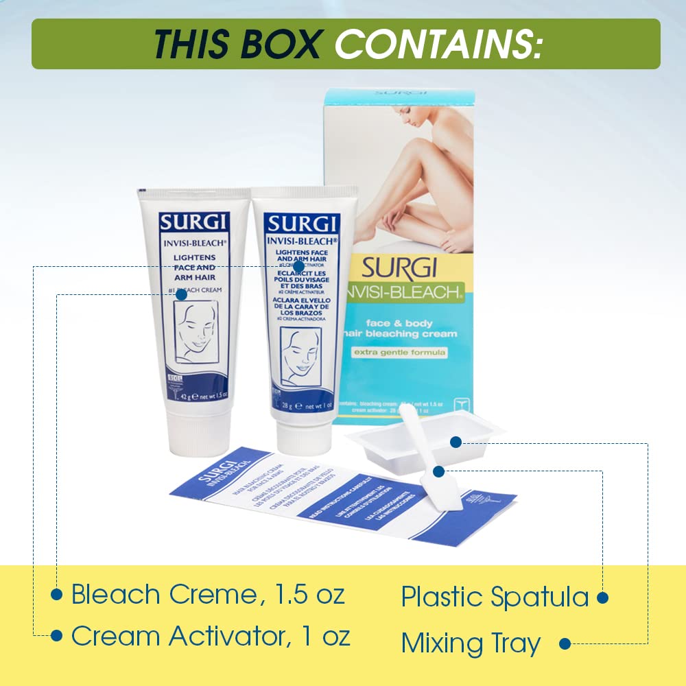 Surgi Wax Face & Body Hair Bleaching Cream, 1.5 ounces