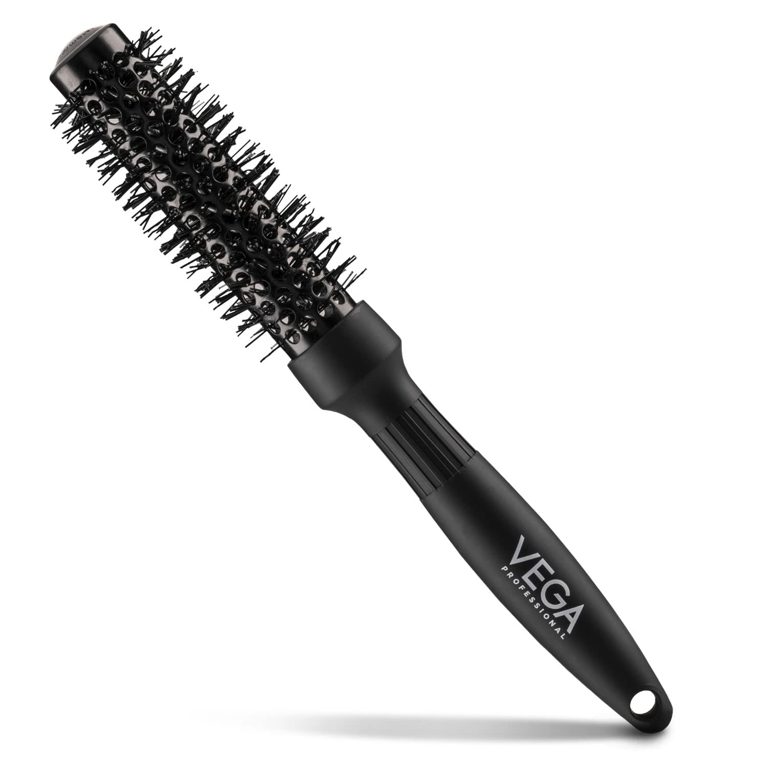 Vega Professional Carbon Dry Round Hair Brush 25Mm | Hair Styling & Blow Dry Brush For Men & Women | Smooth Bristles For Salon &
