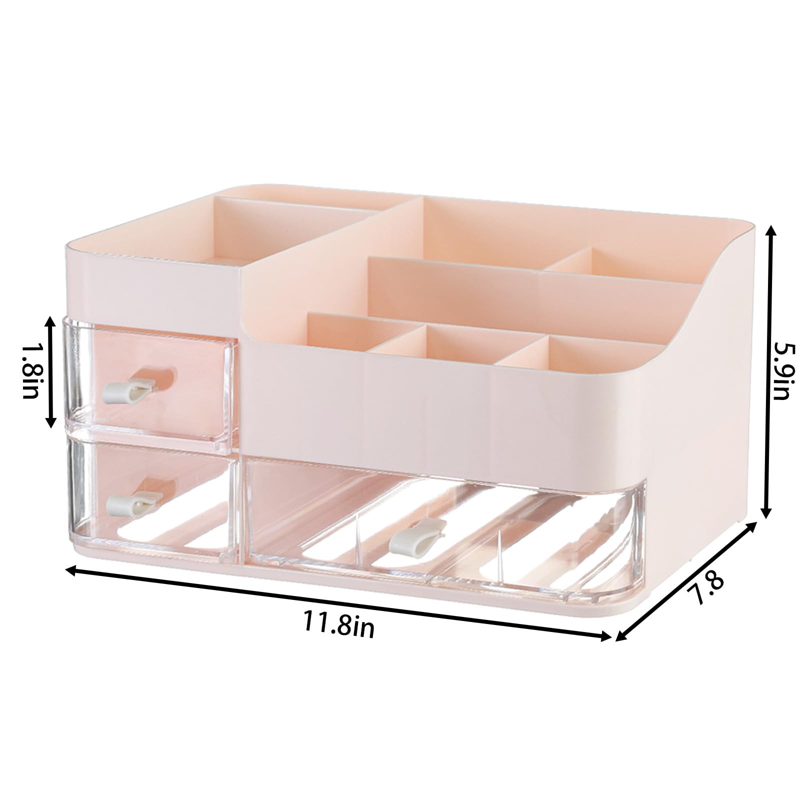 Make Up Organizer With 3 Drawers,Large Capacity Plastic Cosmetic Storage Organizer For Dresser And Vanity,Ideal For Beauty,Perfu