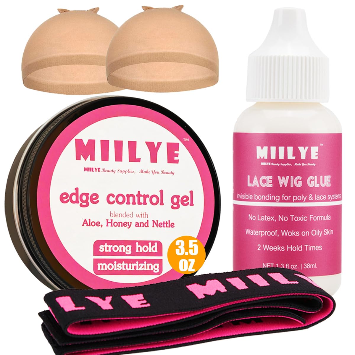 Miilye Wig Glue For Front Lace Wig, Strong Hold Lace Glue For Wigs, Sweat Proof Lace Front Glue, Waterproof Bond Glue For Lace W