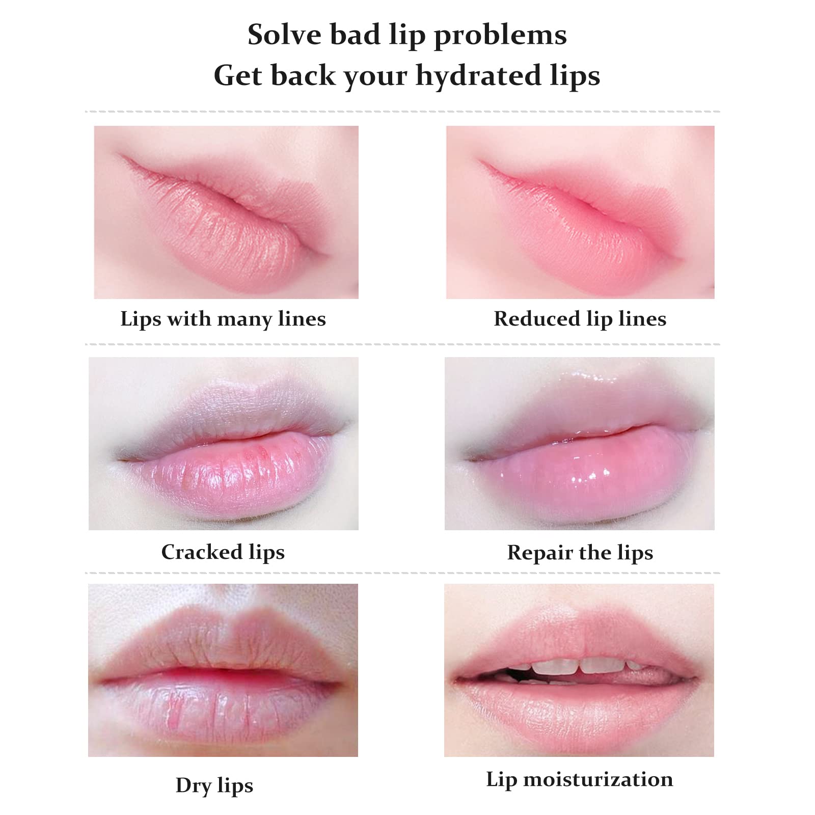 Freeorr 20Pcs Lip Mask Sheet,Pink Moisturizing Plumping Lip Patches, Gel Treatment Lip Masks For Dry Lips Plump Lip Collagen Ove