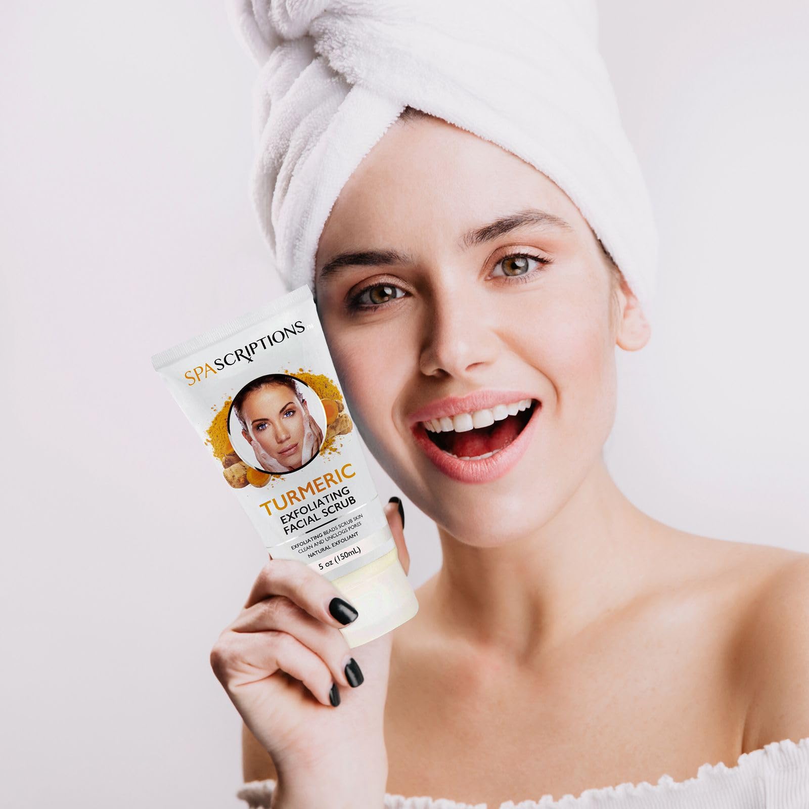 Turmeric Exfoliating Facial Scrub Natural Exfoliant to Cleanse Skin, Facial Wash - 5 Oz. Deep Cleansing and Rejuvenating