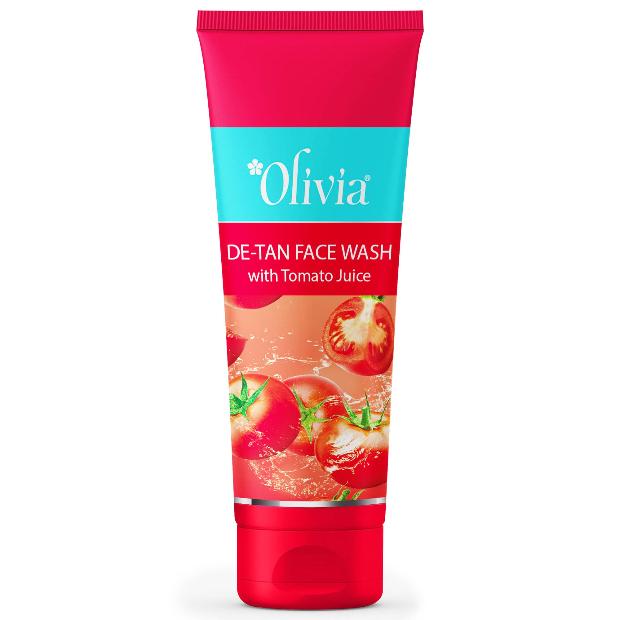 Olivia DeTan Face Wash With Tomato Juice, Aloe Vera & Chamomile | Gently Exfoliates, Removes Tan & Impurities | Helps Cleanse P