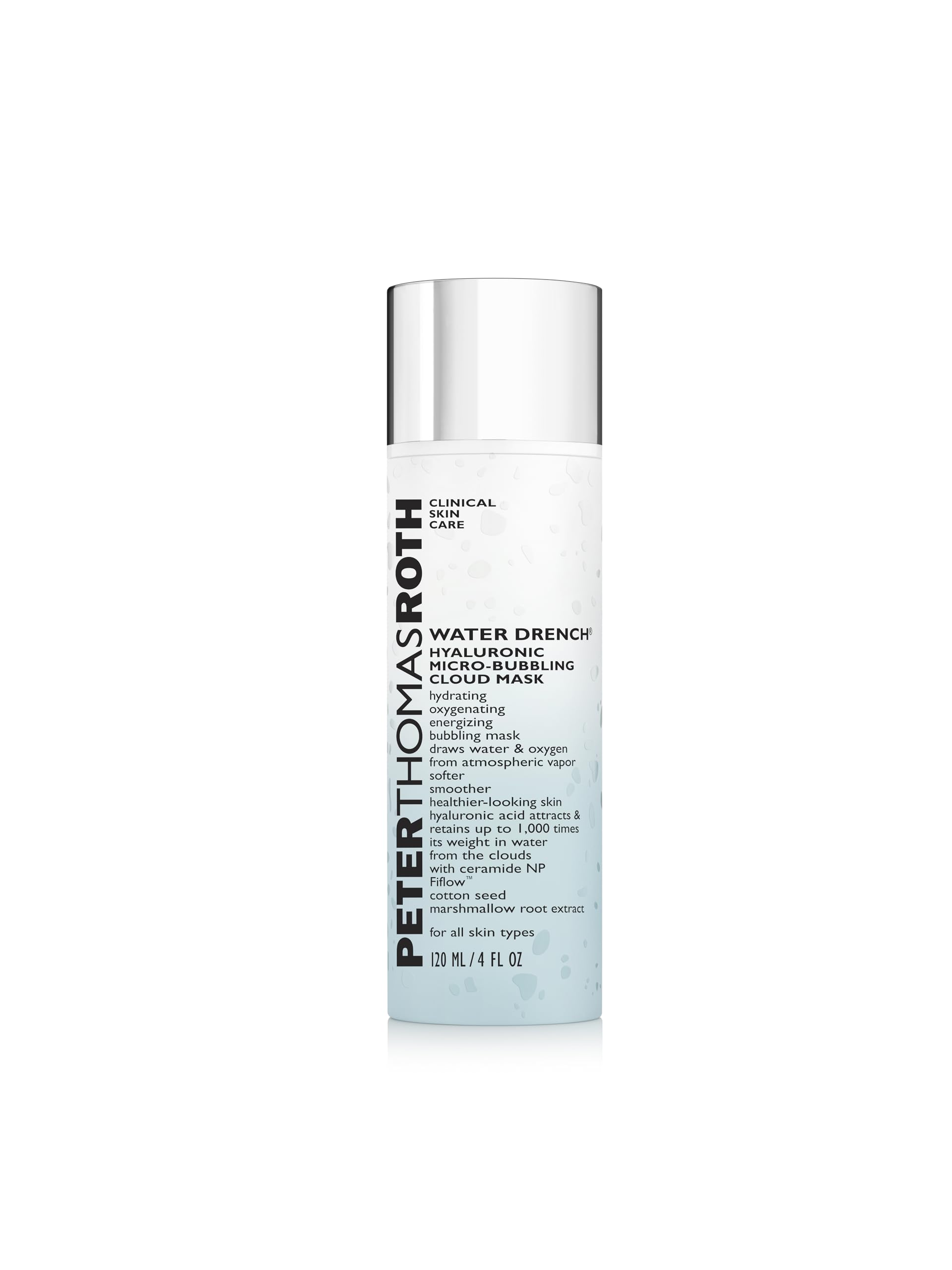 Peter Thomas Roth Water Drench Hyaluronic Micro-Bubbling Cloud Mask, Hydrating Facial Mask for Dry Skin