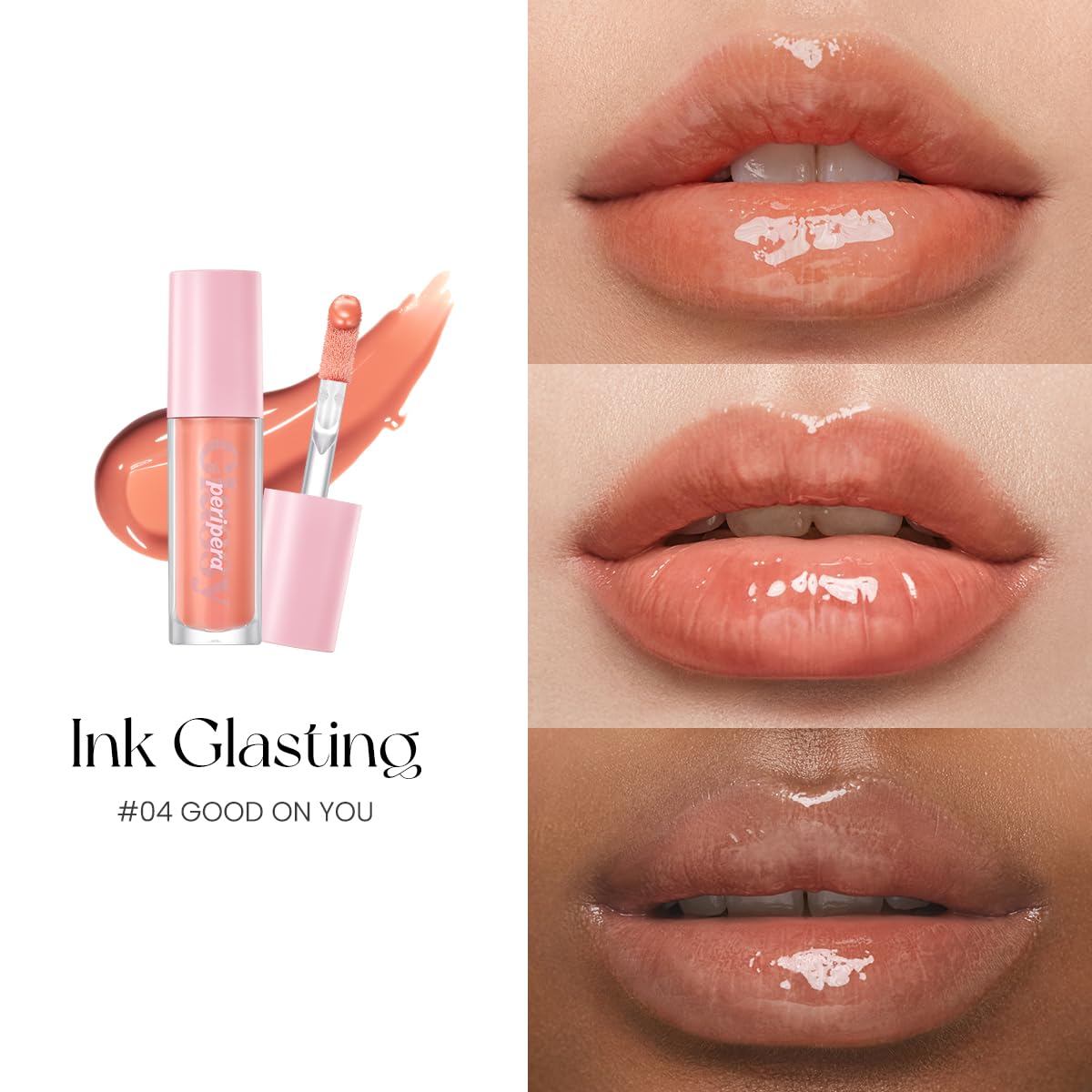 Peripera Ink Glasting Lip Gloss | Non-Sticky, High-Shine, 4XL Wand For Easy Application, Comfortable, Plumping, Fuller-Looking L