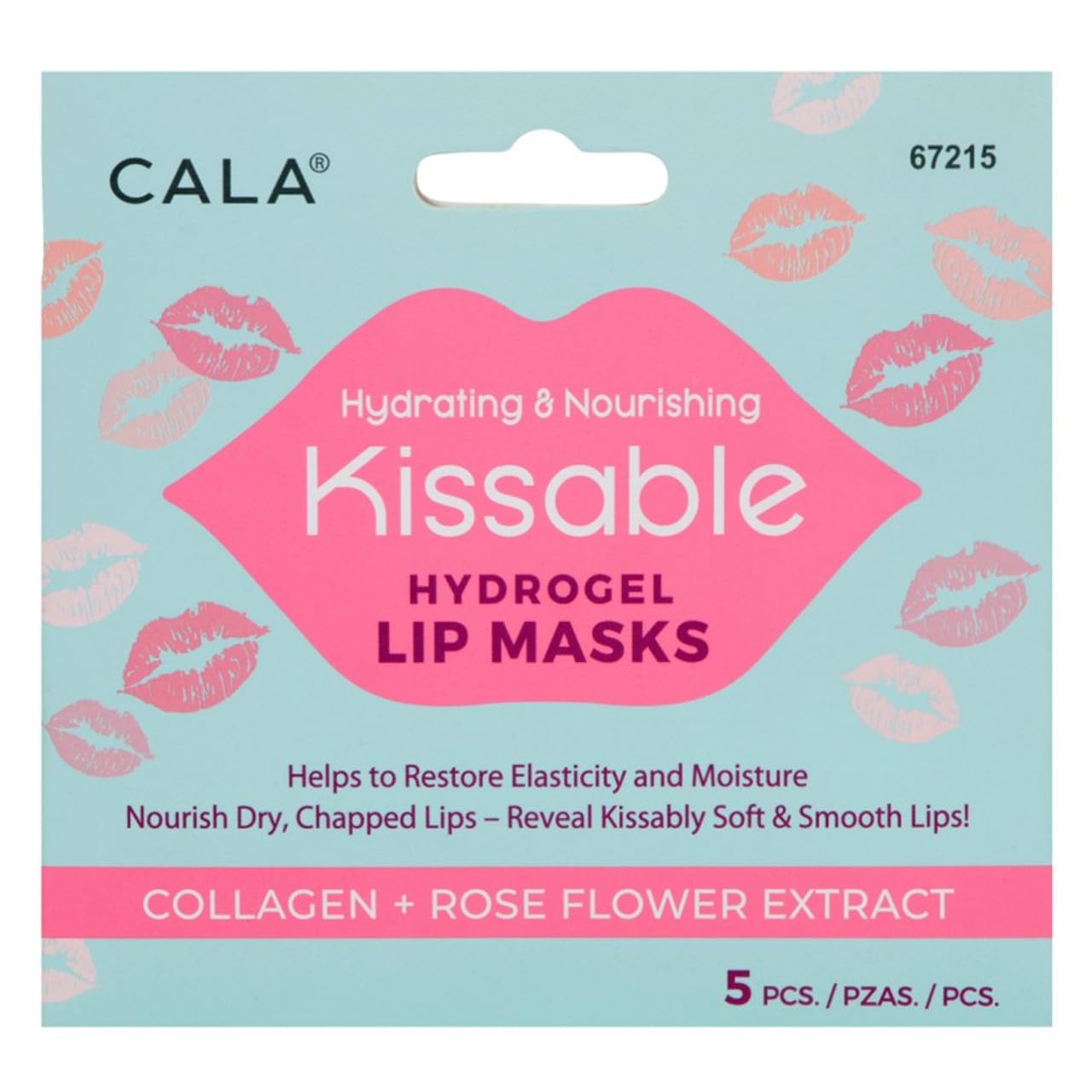 Cala Hydrating And Nourishing Kissable Hydrogel Lip Masks With Collagen And Rose Flower Extract 5 Pcs