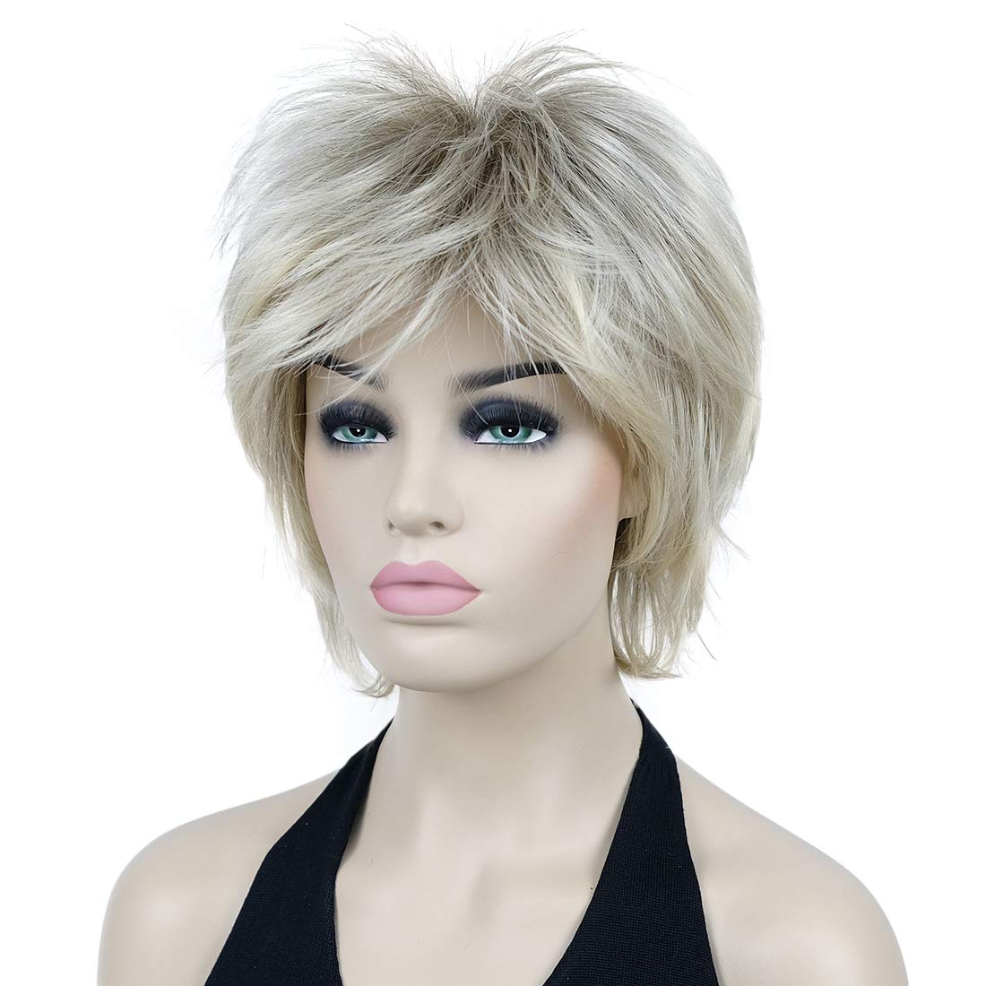 Lydell Short Layered Shaggy Wavy Full Synthetic Wigs (R12-26 Blonde Mix)
