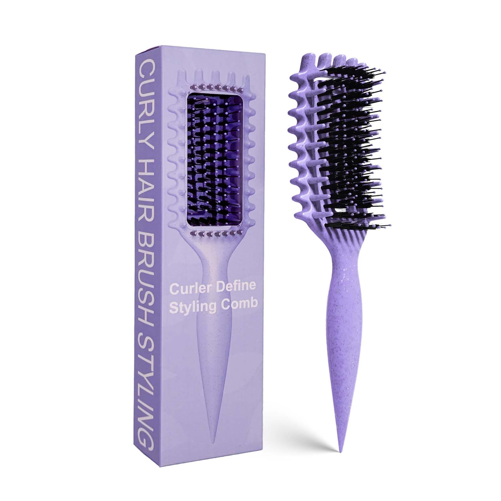 Curly Hair Brush Candybrush Curl Defining Brush for Detangling Shaping and Defining Curls for Women, Men, Wet & Dry Hair (Purple