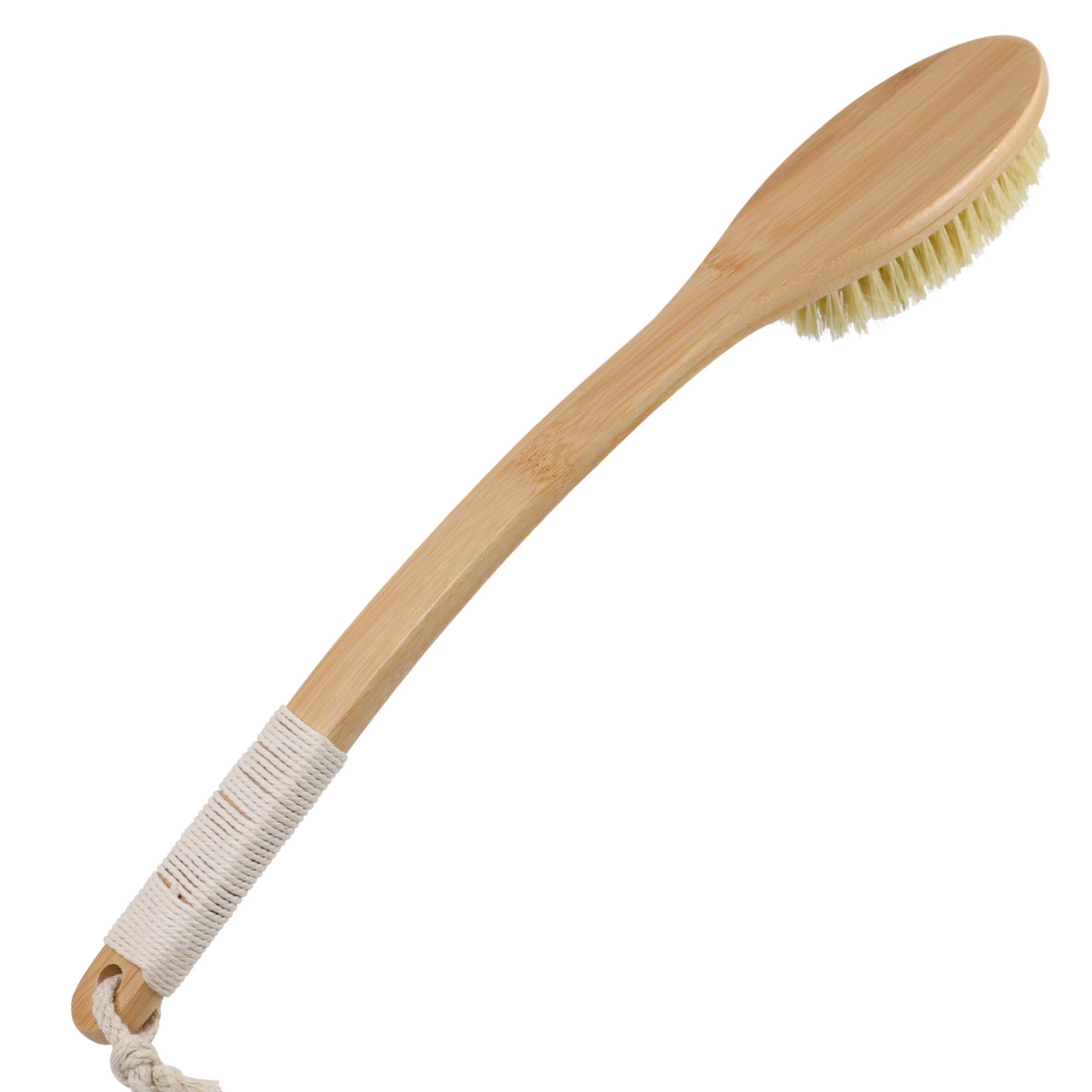 OWIIZI Back Scrubber Brush for Shower Body Brush with Stiff Sisal Bristles