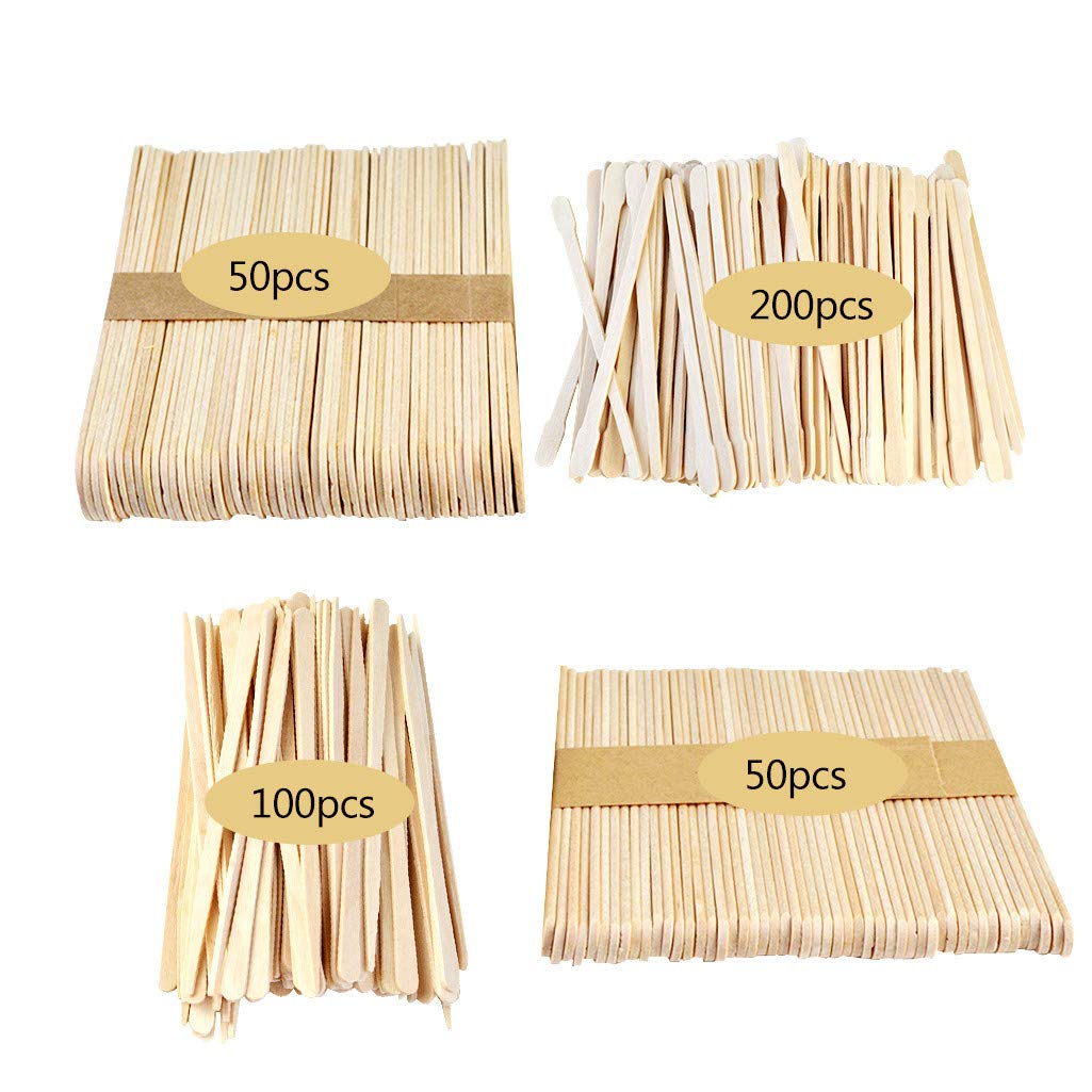 Yolyoo 400Pcs Wooden Wax Sticks Wax Spatulas Wax Applicator Craft Sticks For Hair Eyebrow Removal (400 Piece Assortment)