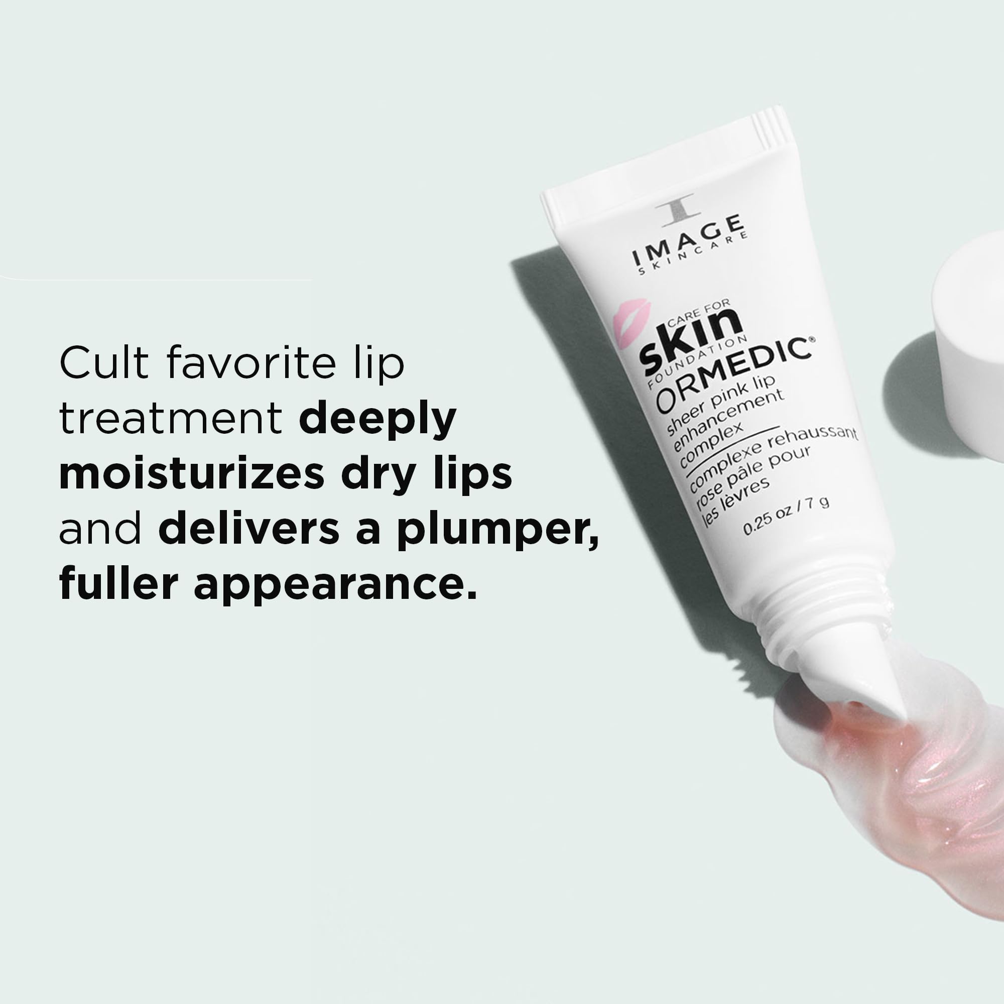 IMAGE Skincare, ORMEDIC pH Balancing Lip Enhancement Complex, Deep Hydration Lip Plumper Peptides for Fuller Lips, Sheer Pink, 0