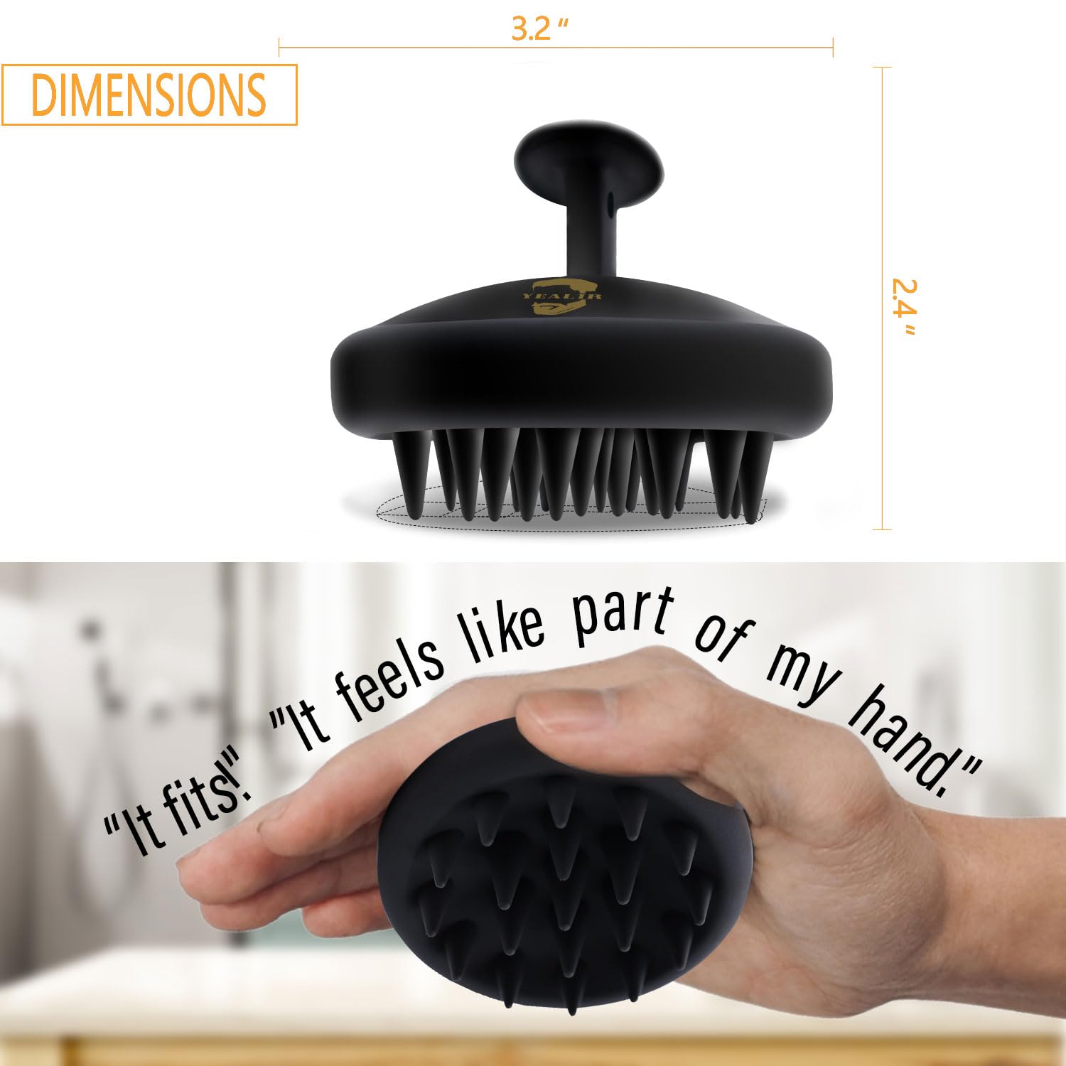 Yealir Beard Brush For Men, Silicone Beard Scrubber, Deep Cleans, Hair & Beard Exfoliator Helping Beard Shampoo Better Clean The