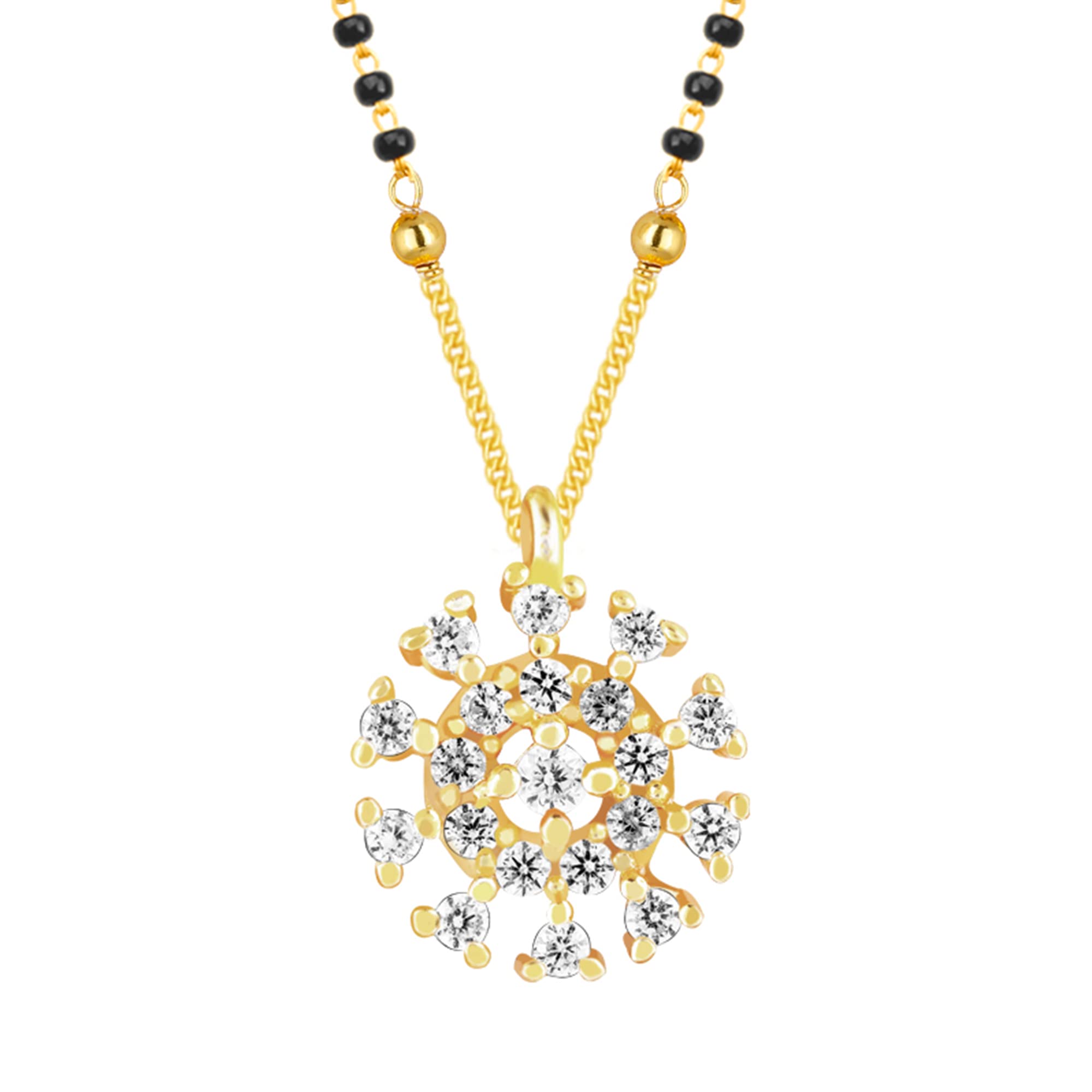 Giva 925 Silver Golden Kivar Mangalsutra | Black Bead Necklace To Gift Women | With Certificate Of Authenticity And 925 Stamp | 