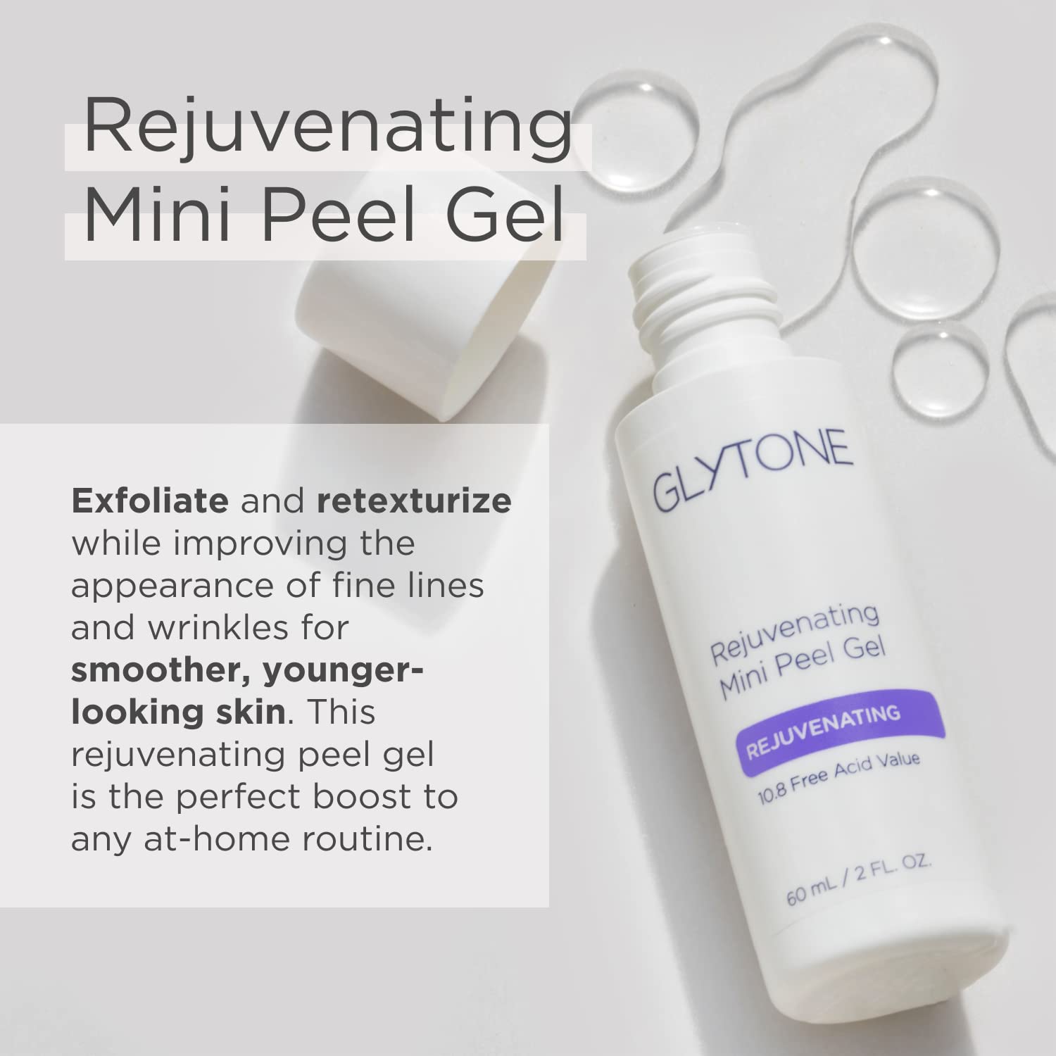 Glytone Rejuvenating Mini Peel Gel - With 10.8% Glycolic Acid - Face Mask Resurfaces and Retexturizes for Glowing Skin - Fragran