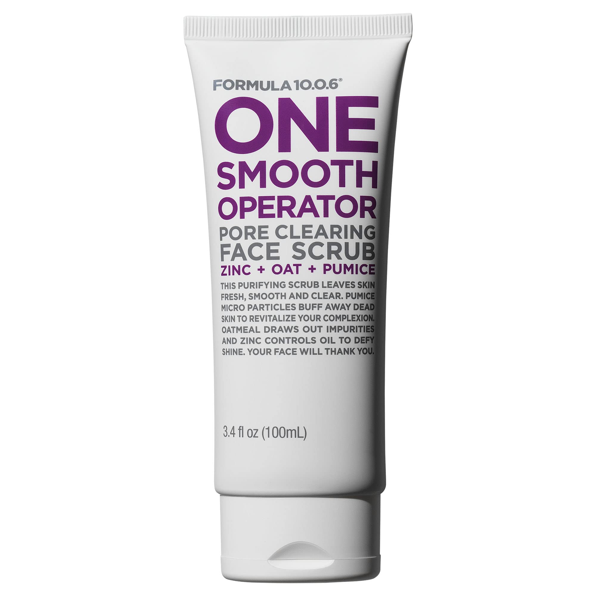 Formula 10.0.6 One Smooth Operator (3.4 Fl. Oz.) Pore Clearing Face Scrub that Leaves Skin Fresh, Smooth & Clear -Vegan, Paraben