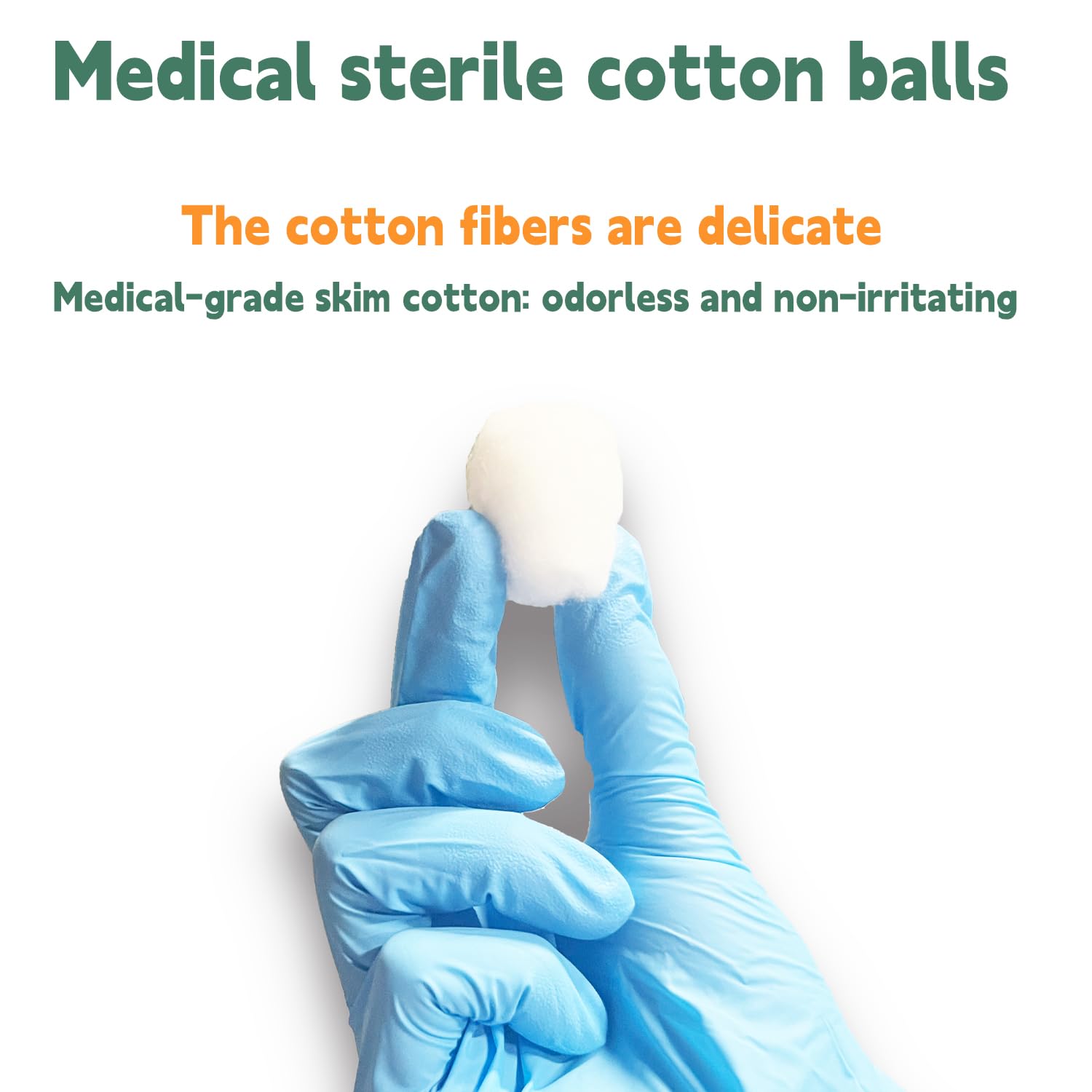 Medical Cotton Balls - Sterile Cotton Ball for Medical Use, 100% Cotton Sterile (3balls/Pack; 20pack/Box)