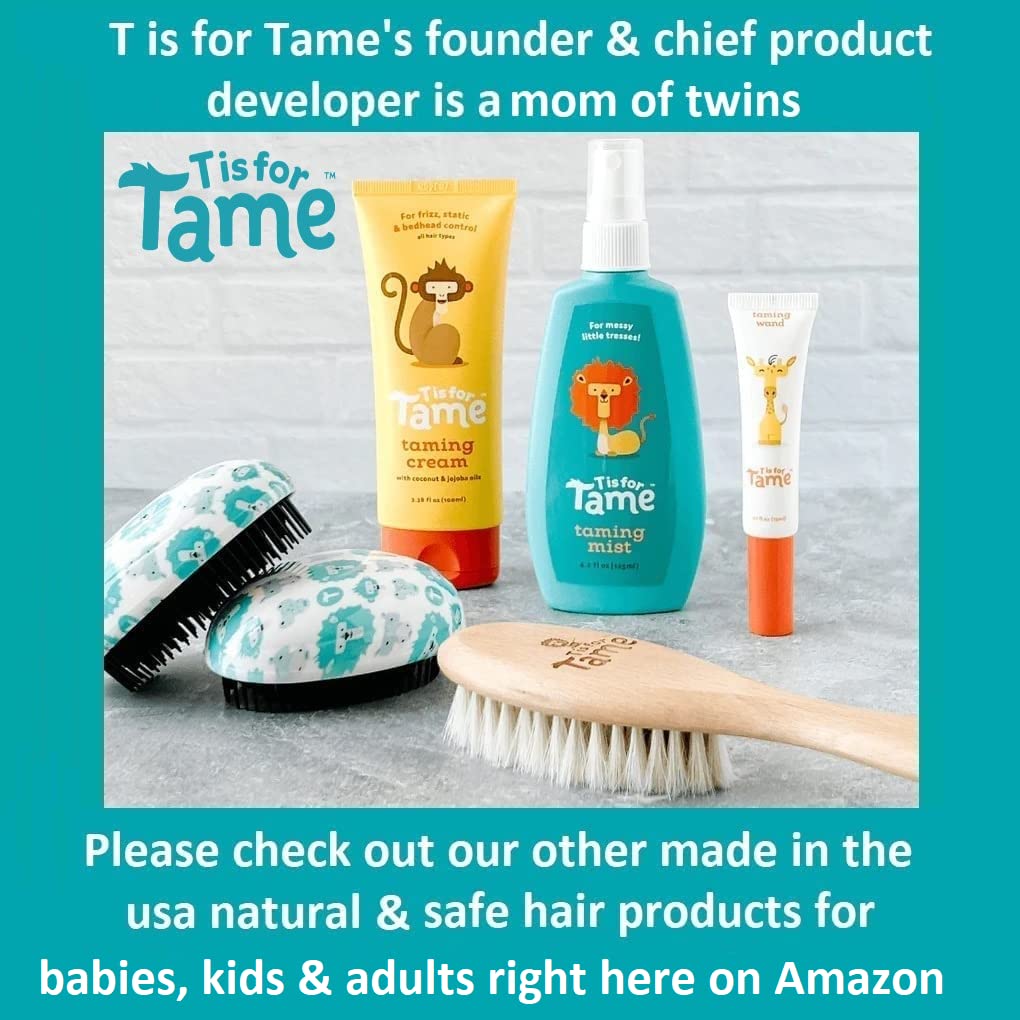 T is for Tame Hair Taming Cream for Kids, 3.38 Fl Oz, All-Natural Coconut & Jojoba, Frizz Control, Safe for Babies & Toddlers, Non