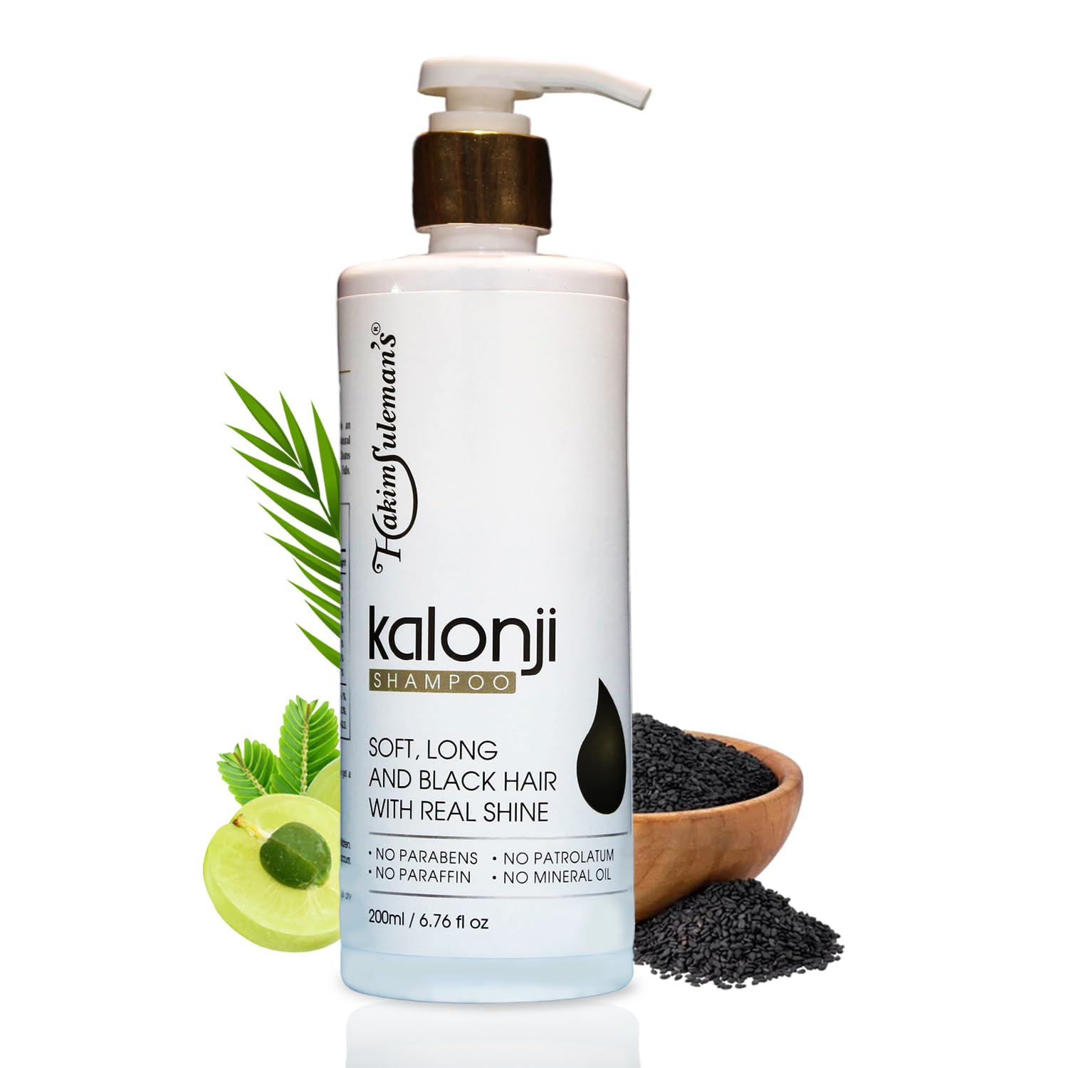 Hakim SulemanS Kalonji Shampoo With Reetha Amla Bhringraj Mehandi Gwarpatha And Shikakai Strengthens Hair Roots Softens Hair Ag
