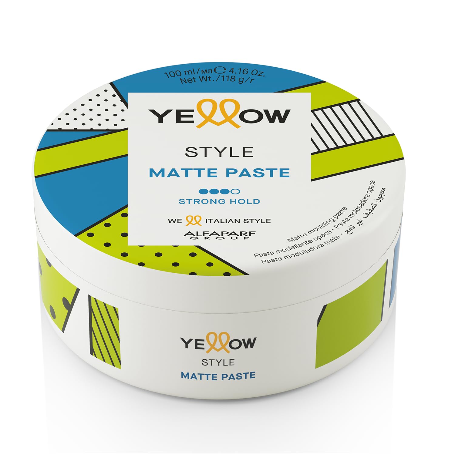 Alfaparf Milano - Yellow Style - Strong Hold Hair Paste - Matte Finish - Ideal for Sculpting or Tousled Looks - Long Lasting - K