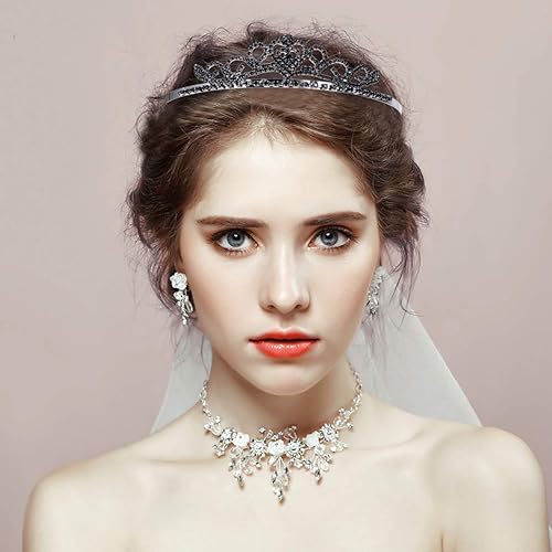 Bridal Tiara - Wedding Bridal Crown Rhinestone Hair Barrettes - Masquerade - 1st Choice