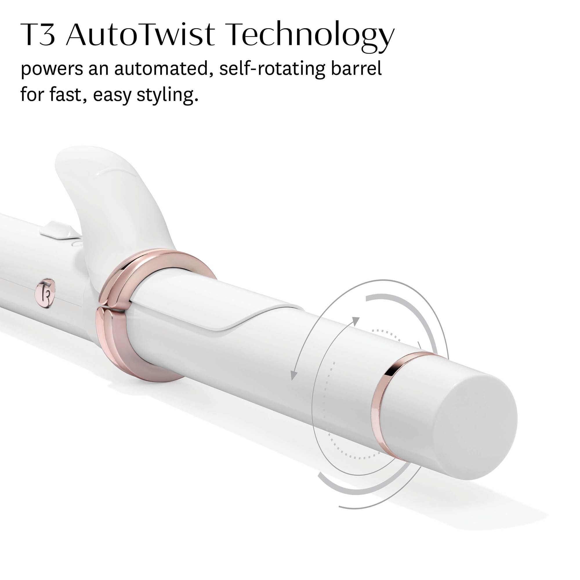 T3 CurlWrap 1.25 Automatic Rotating Curling Iron with Long Barrel, 2 Timer Settings, 9 Heat Settings, Auto-Rotating Ceramic Barr